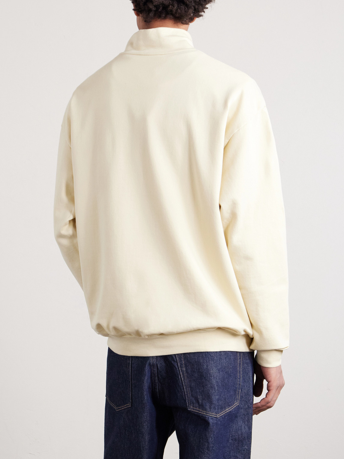 Auralee Cotton Half-zip Sweatshirt In Neutral