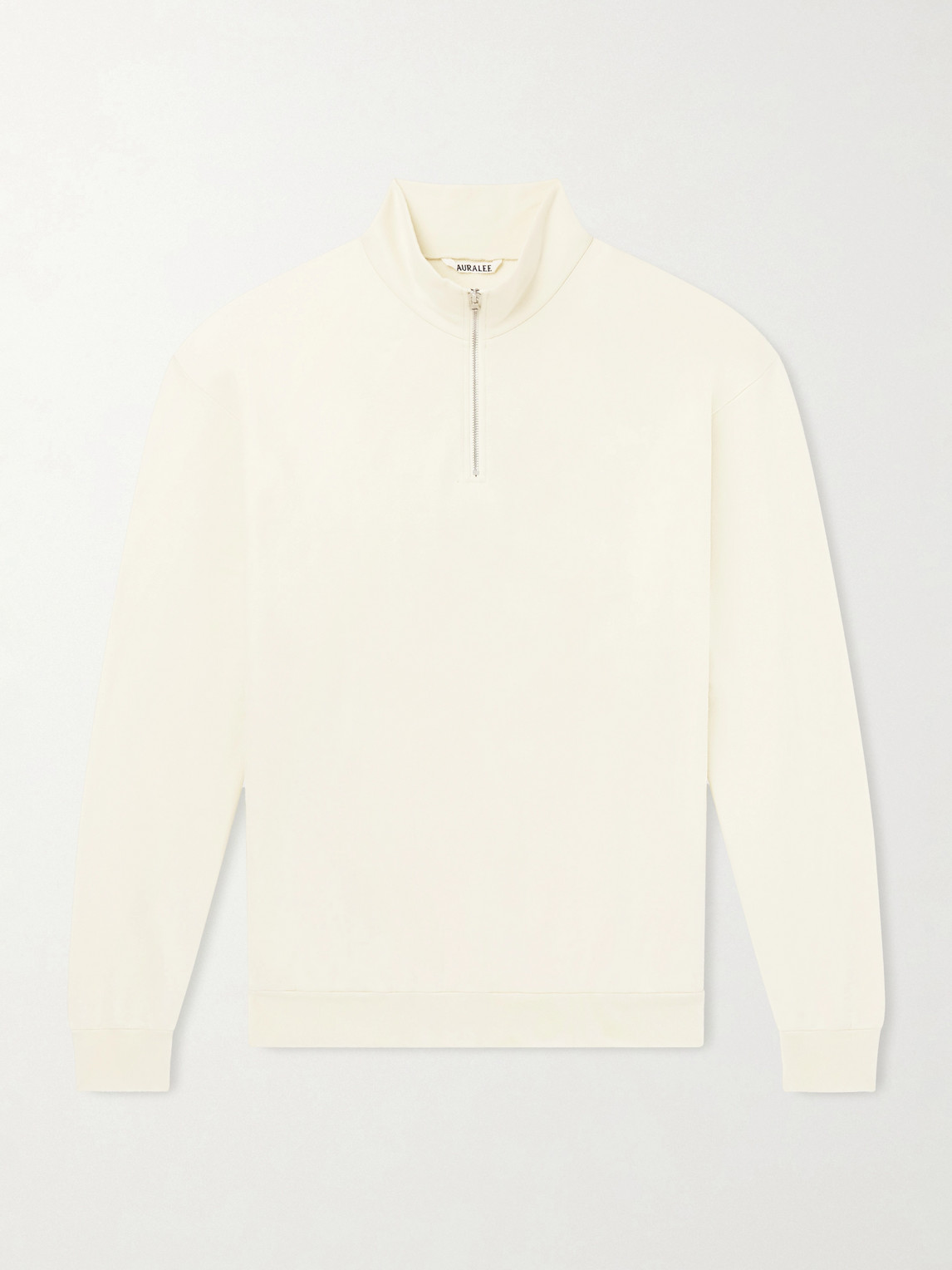 Auralee Cotton Half-zip Sweatshirt In Neutral