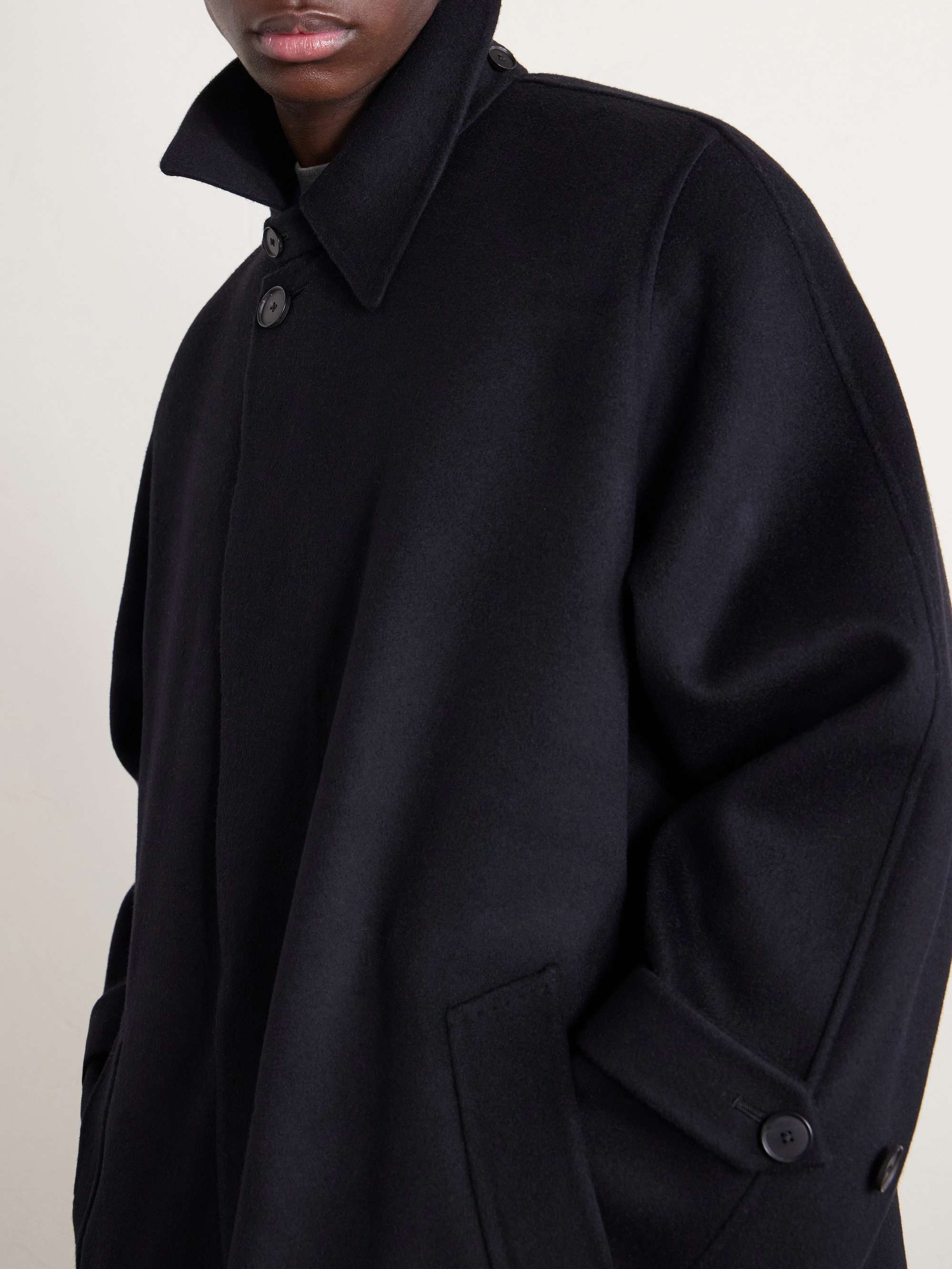 AURALEE Melton Wool Coat for Men | MR PORTER