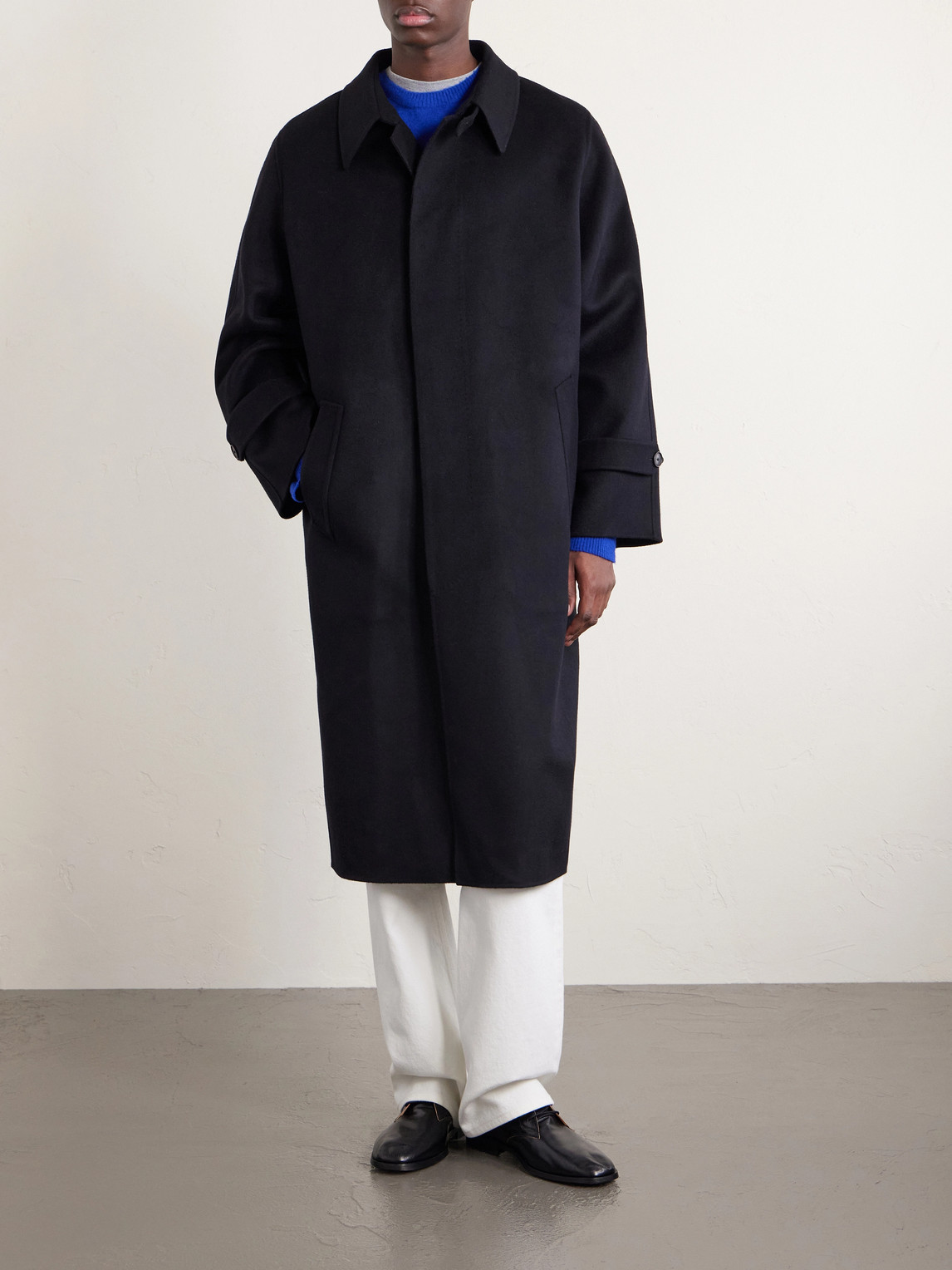  Auralee - Melton Wool Coat - Men - Black - 3 