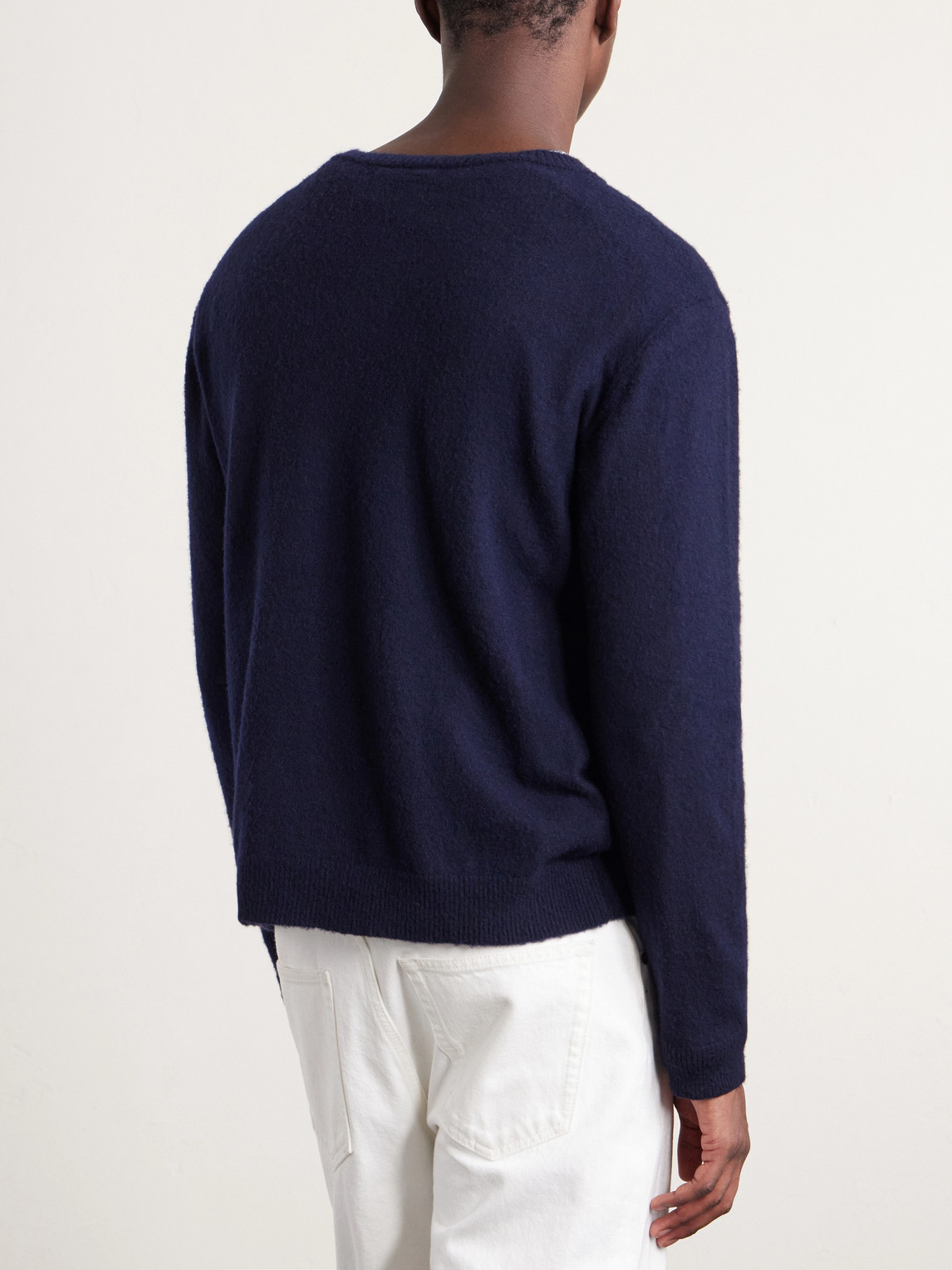 Brushed Cashmere And Cotton-Blend Sweater