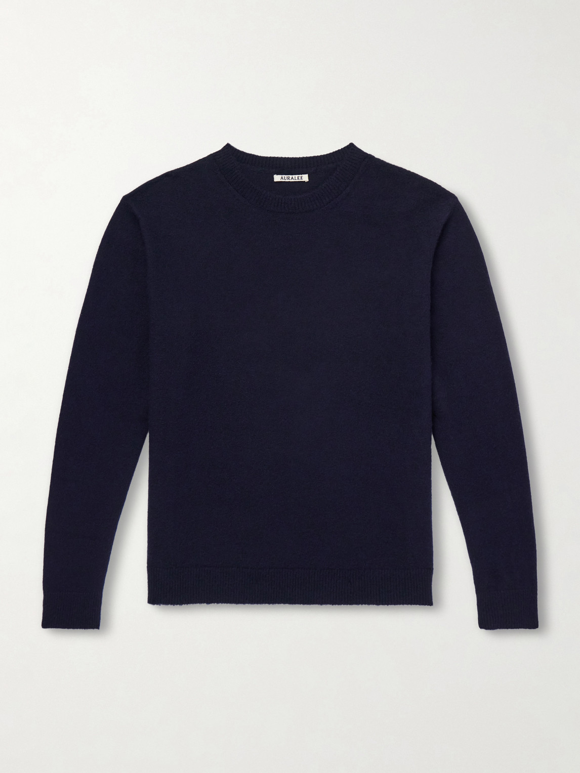 Auralee Brushed Cashmere And Cotton-blend Sweater In Blue