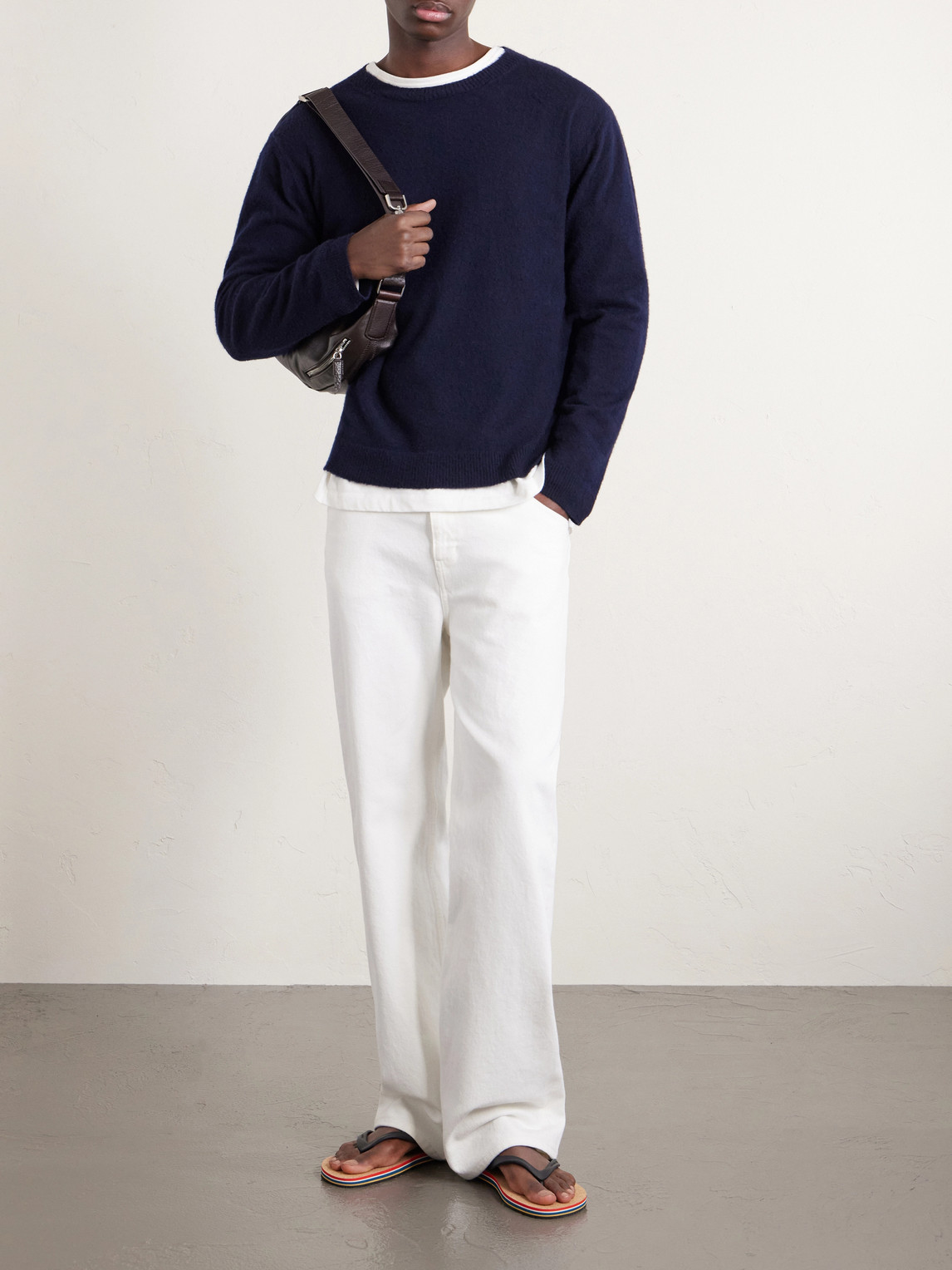 Brushed Cashmere And Cotton-Blend Sweater