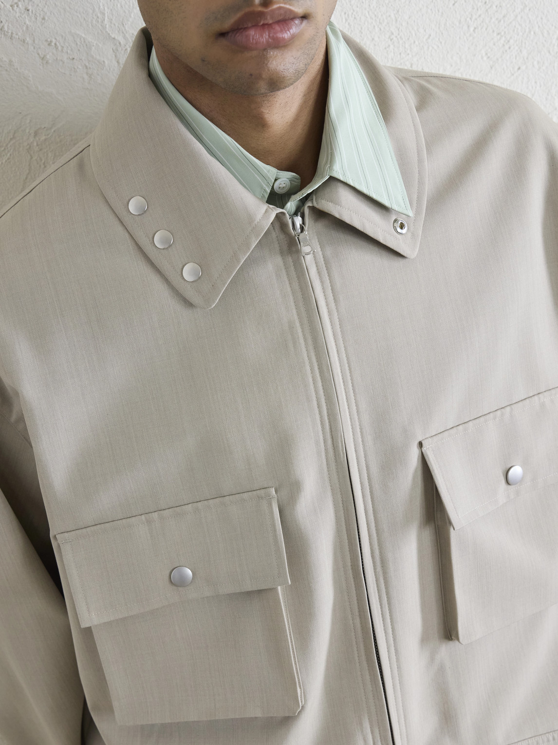 Auralee Wool-canvas Blouson Jacket In Neutral