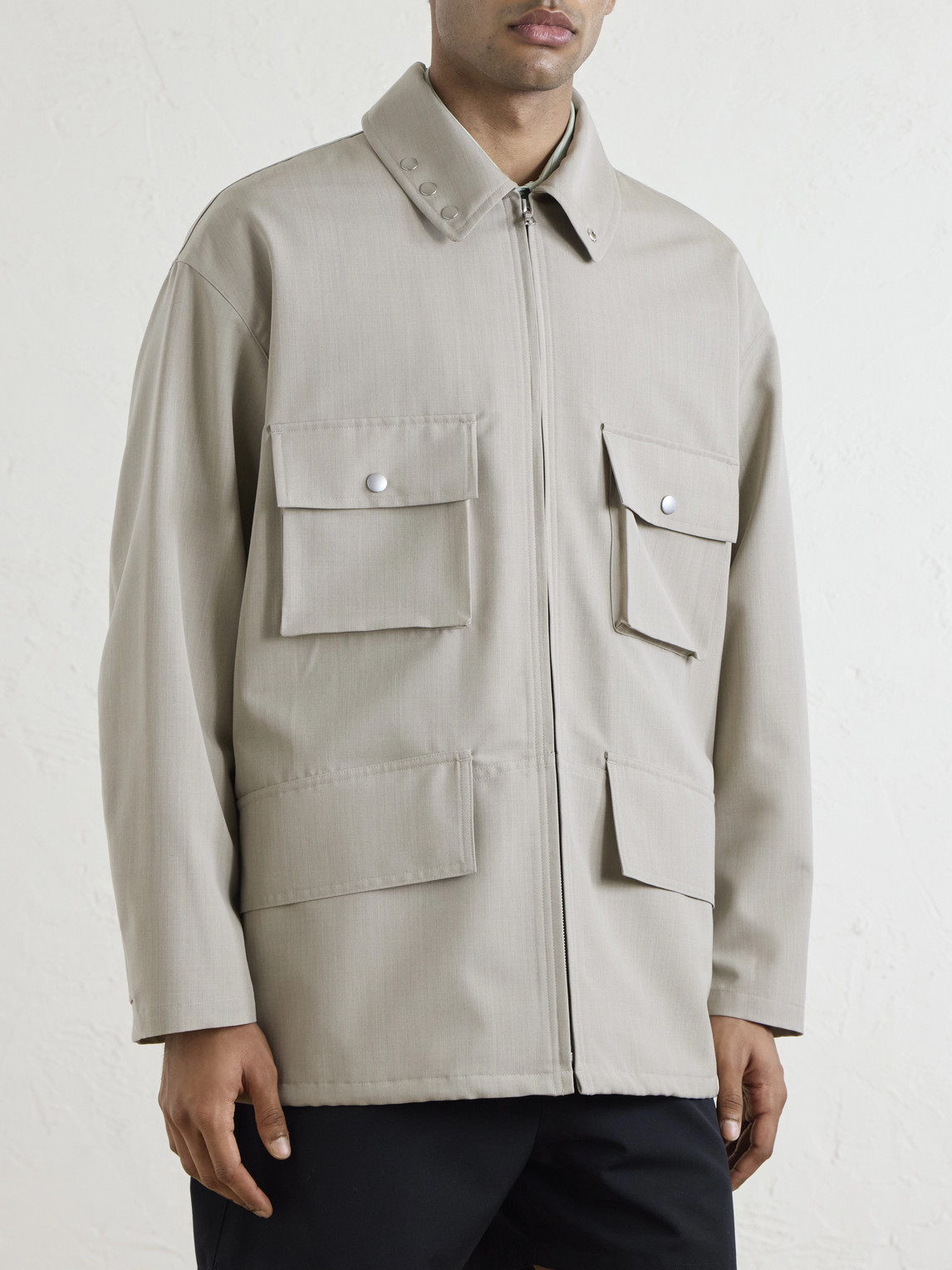 Auralee Wool-canvas Blouson Jacket In Neutral