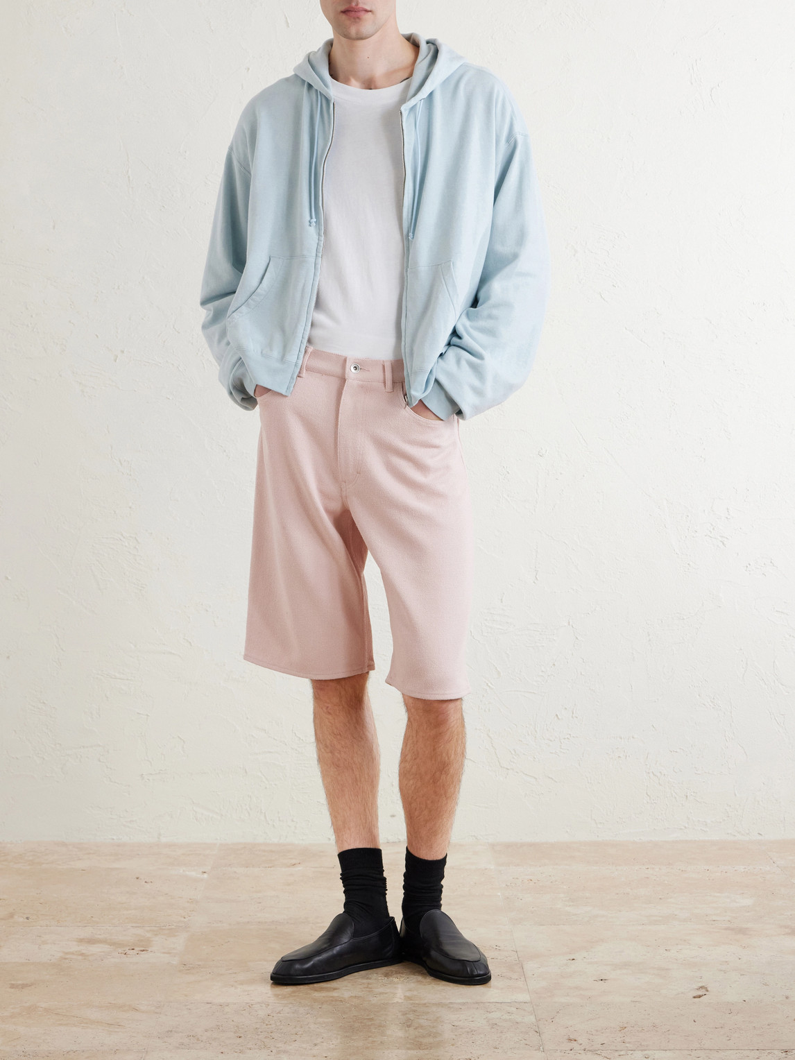 Cotton, Wool And Silk-Blend Zip-Up Hoodie