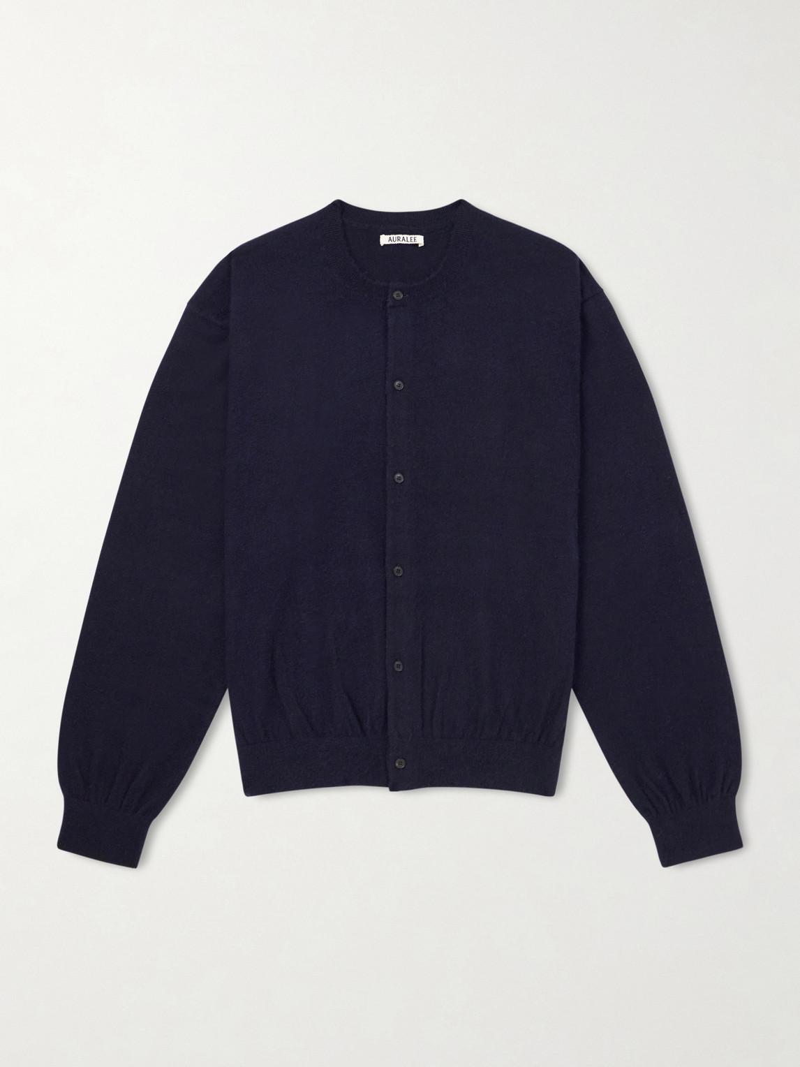 Auralee Brushed Cashmere And Cotton-blend Cardigan In Blue