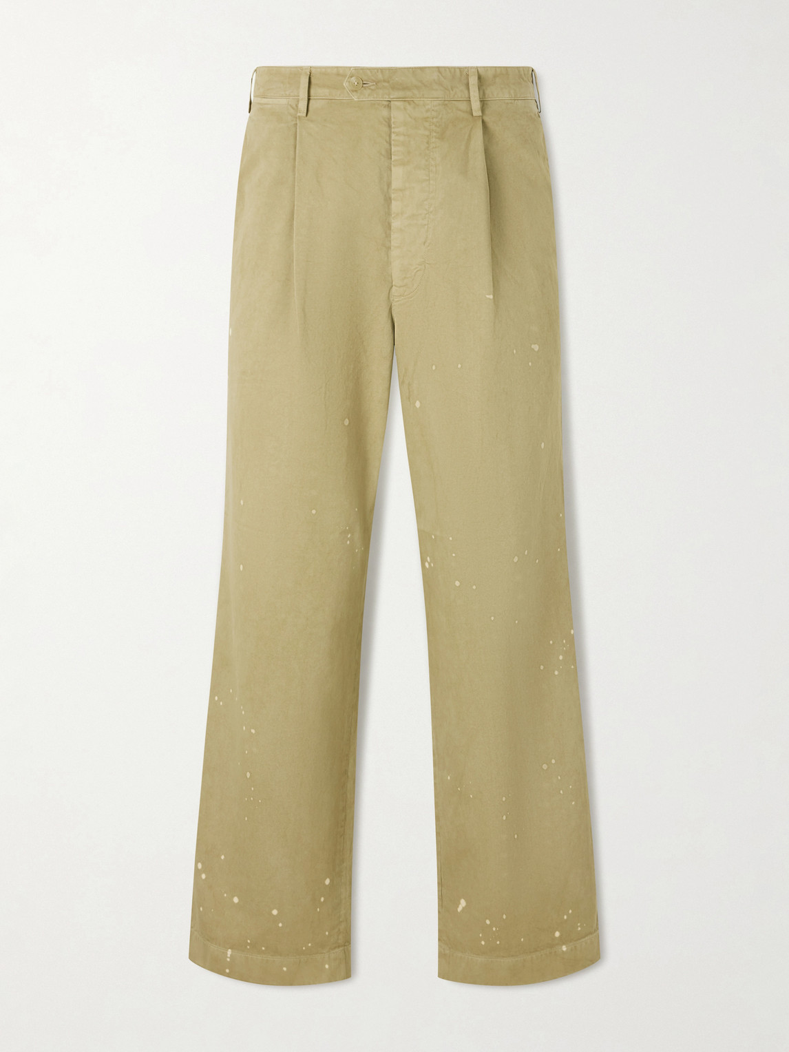 Auralee Wide-leg Garment-dyed Cotton Chinos In Neutral