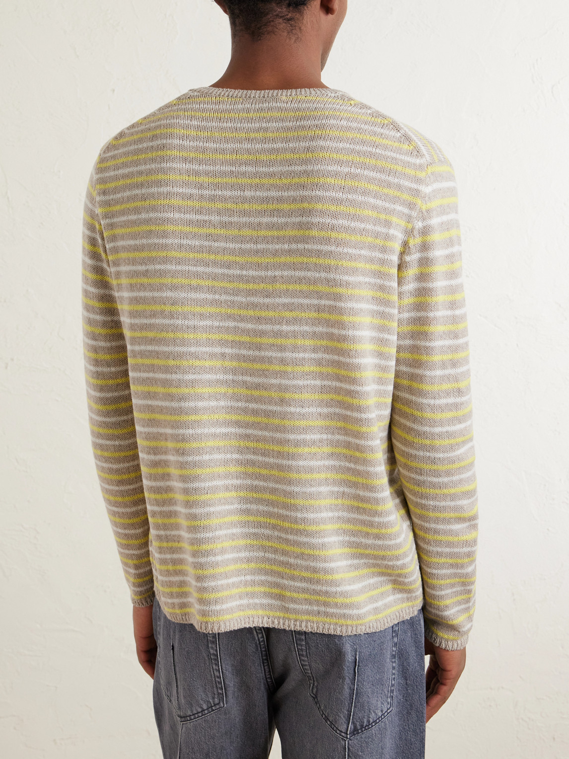  Auralee - Summer Striped Cashmere Sweater - Men - Yellow - 3 