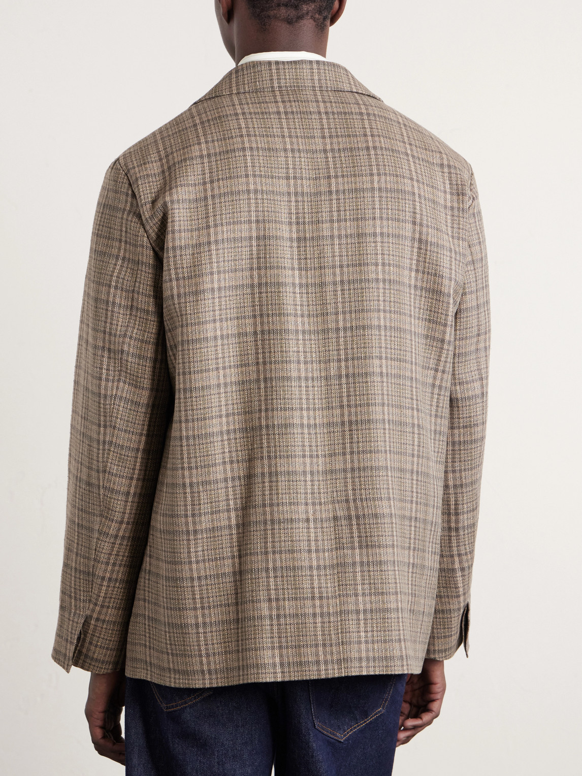  Auralee - Checked Silk And Linen-blend Tweed Jacket - Men - Brown - 3 