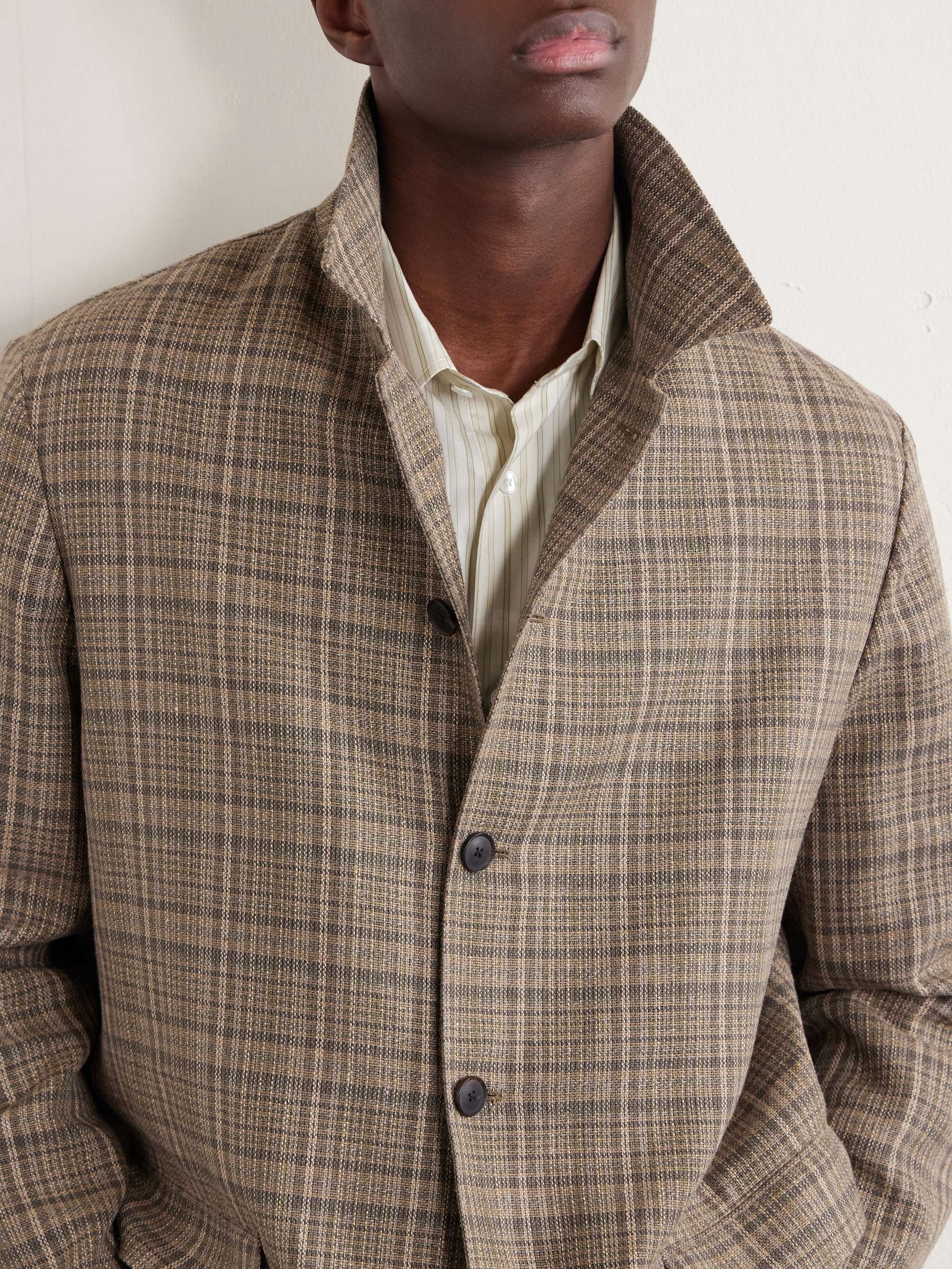 AURALEE Checked Silk and Linen-Blend Tweed Jacket for Men | MR PORTER