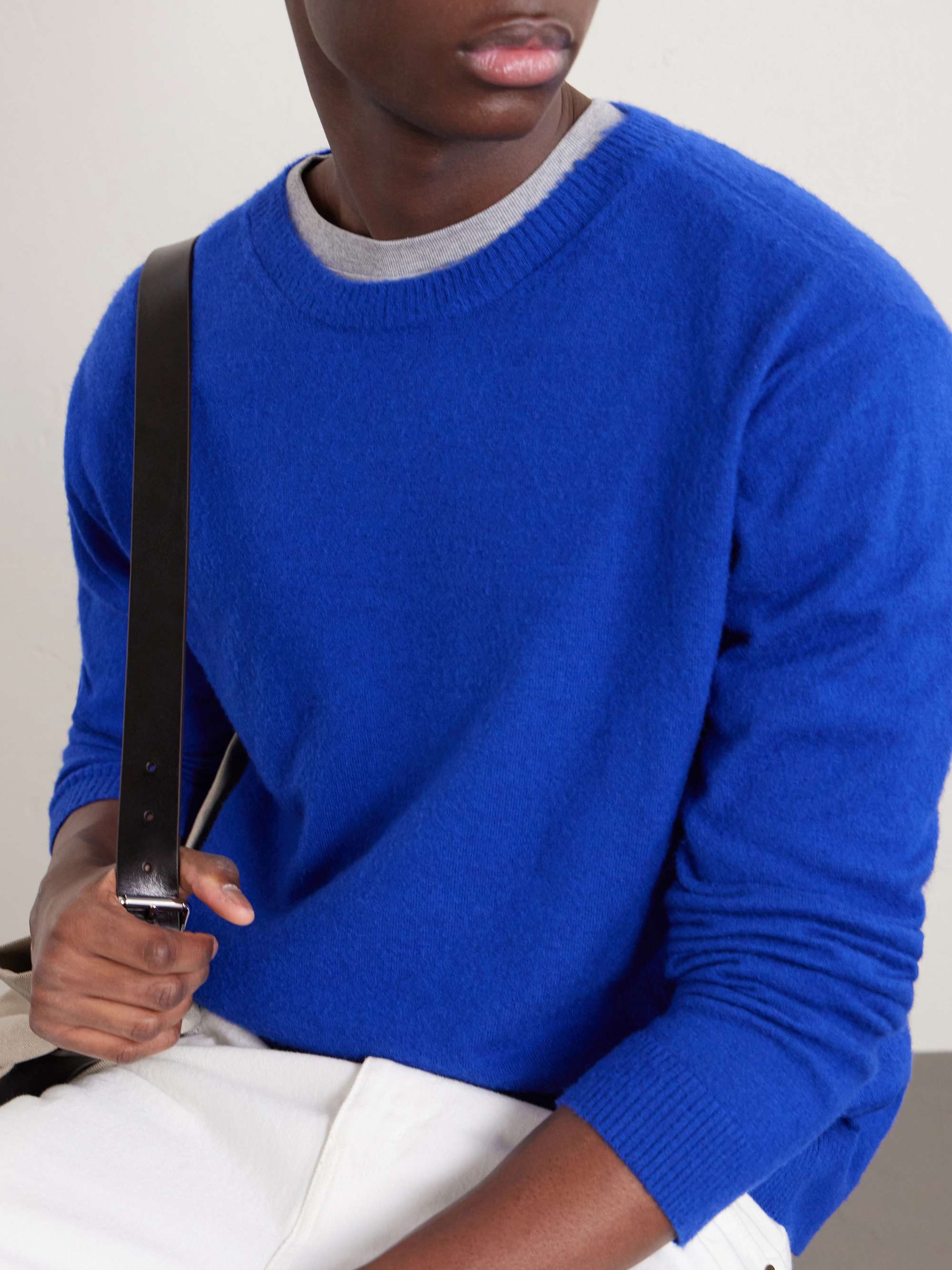 AURALEE Brushed Cashmere and Cotton-Blend Sweater for Men | MR PORTER