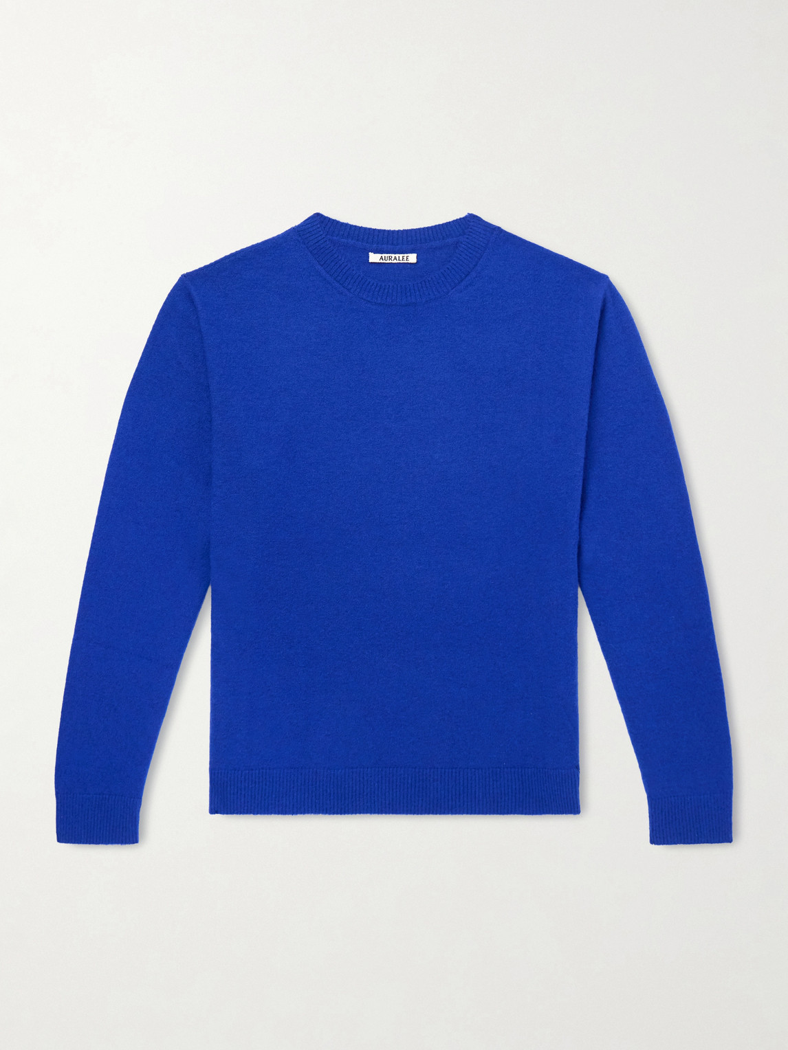 Auralee Brushed Cashmere And Cotton-blend Sweater In Blue