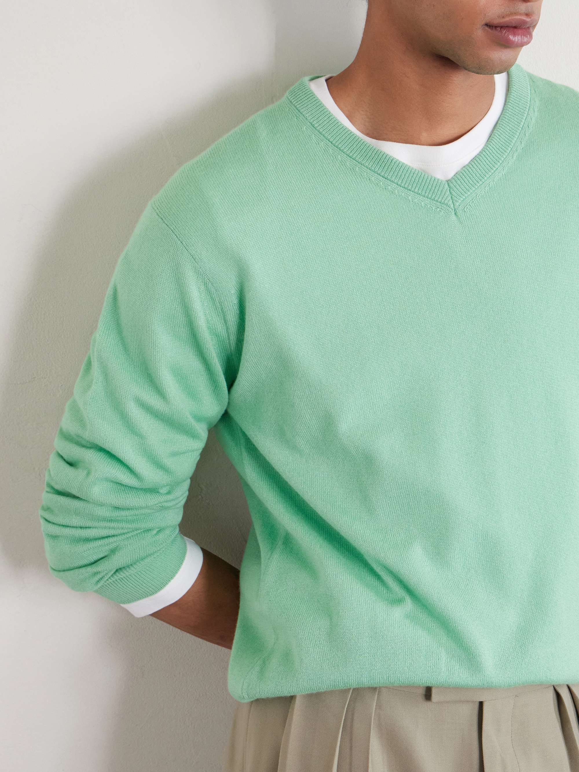 AURALEE 25AW knit V-neck light cashmere shirt