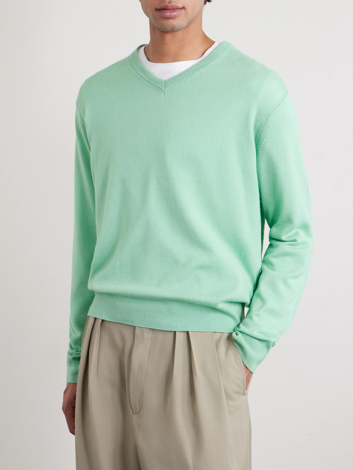  Auralee - Cashmere And Silk-blend Sweater - Men - Green - 4 