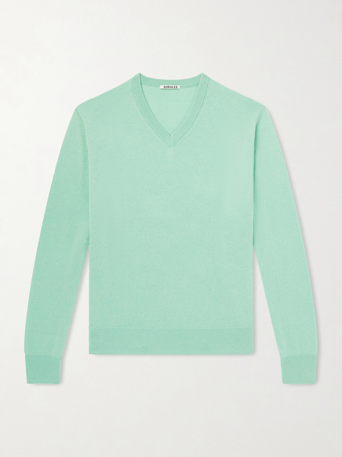 Auralee Cashmere And Silk-blend Sweater In Green