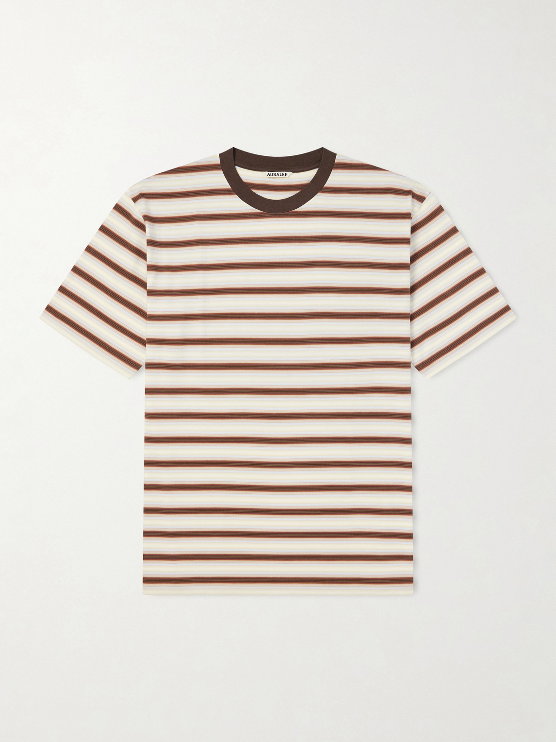 Auralee Striped Cotton-jersey T-shirt In Multi
