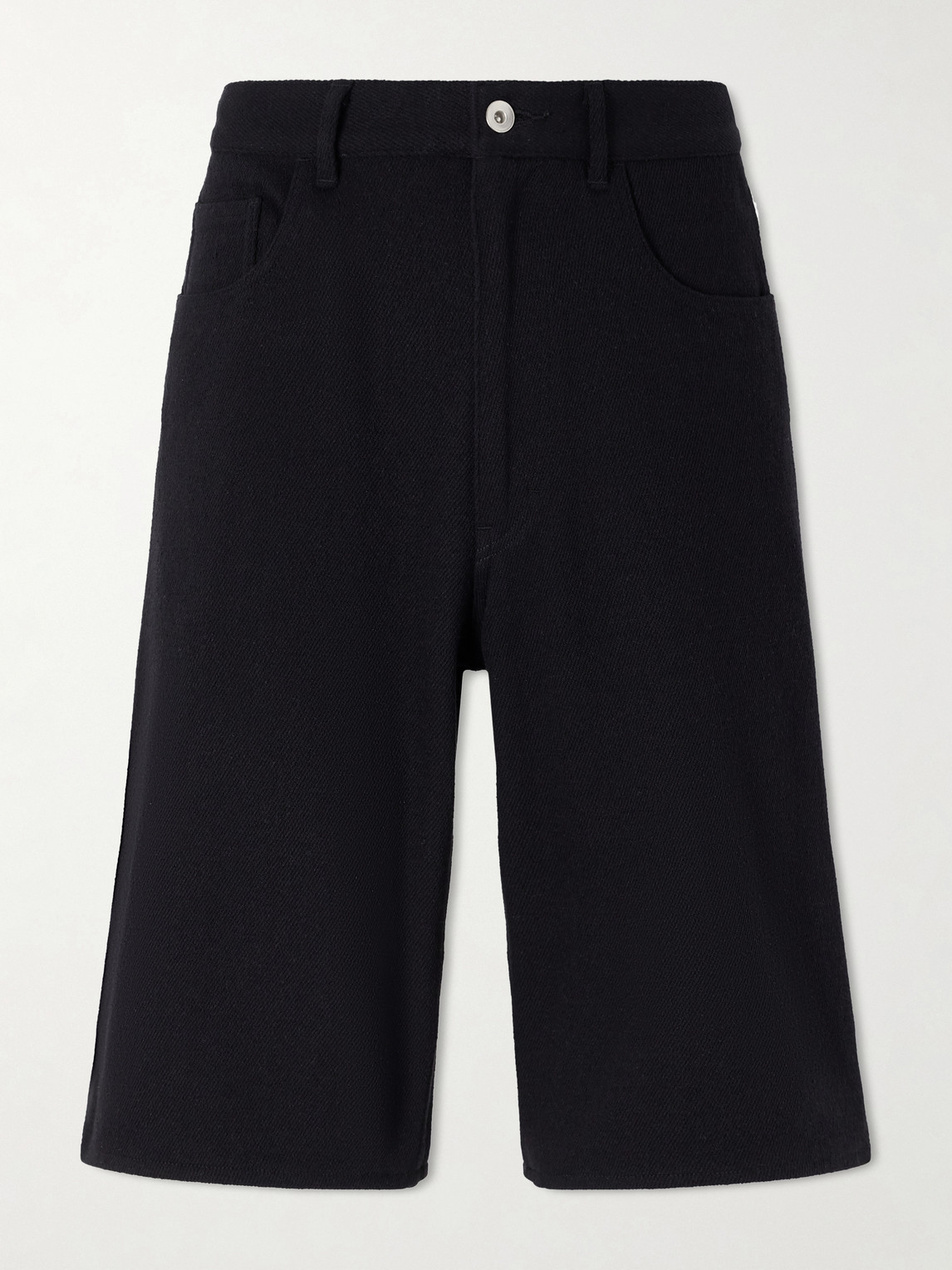 Auralee Wide-leg Silk Shorts In Black