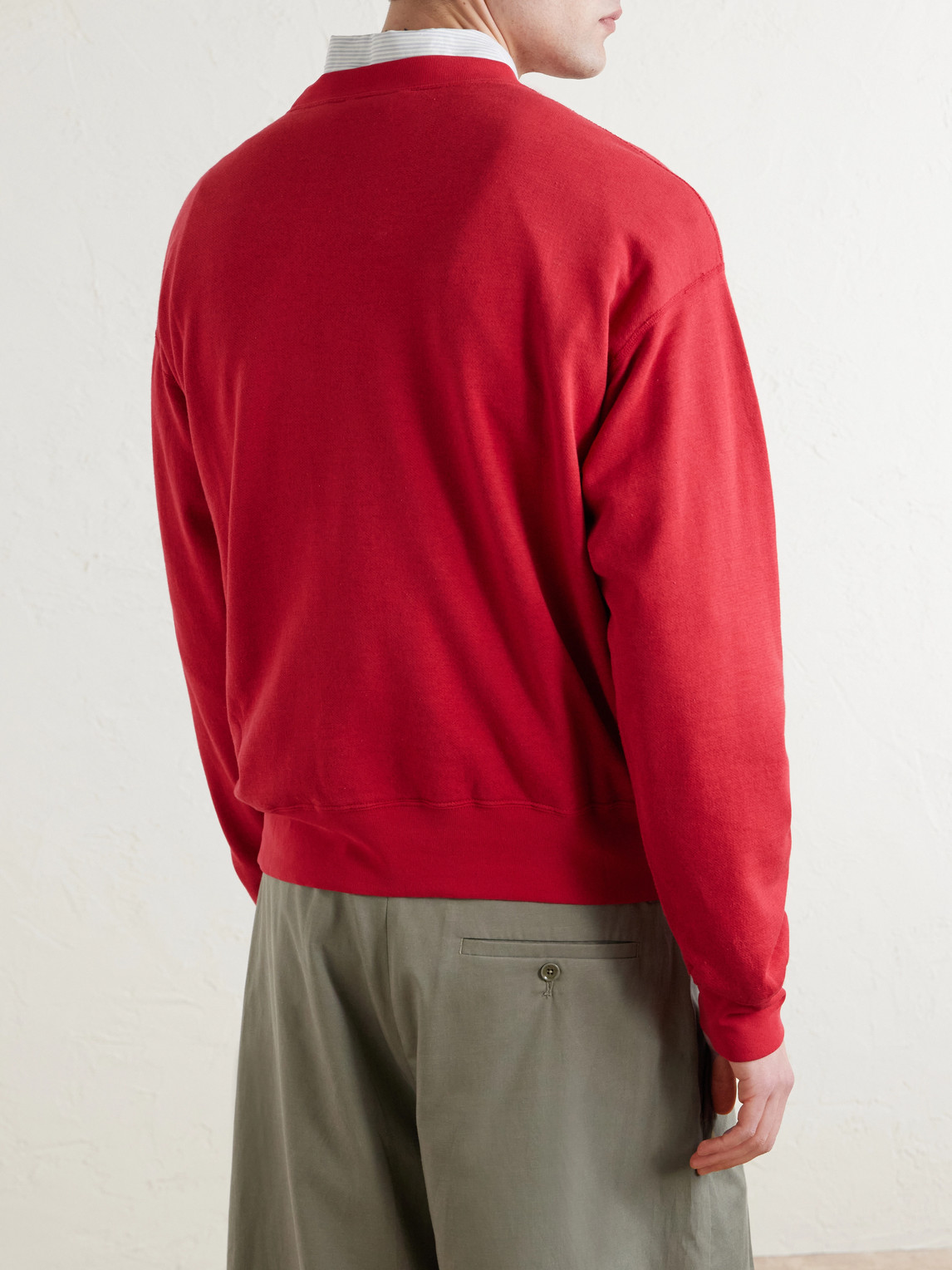 Auralee High Twist Light Sweat Pullover In Red