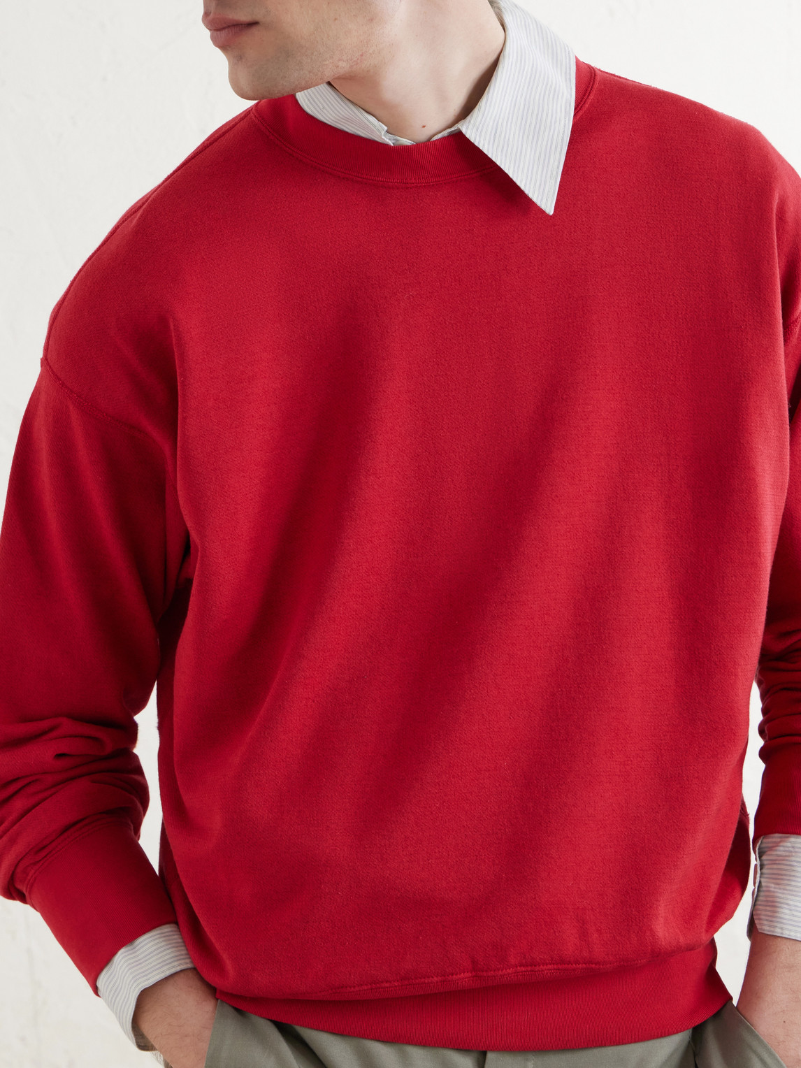 Auralee High Twist Light Sweat Pullover In Red