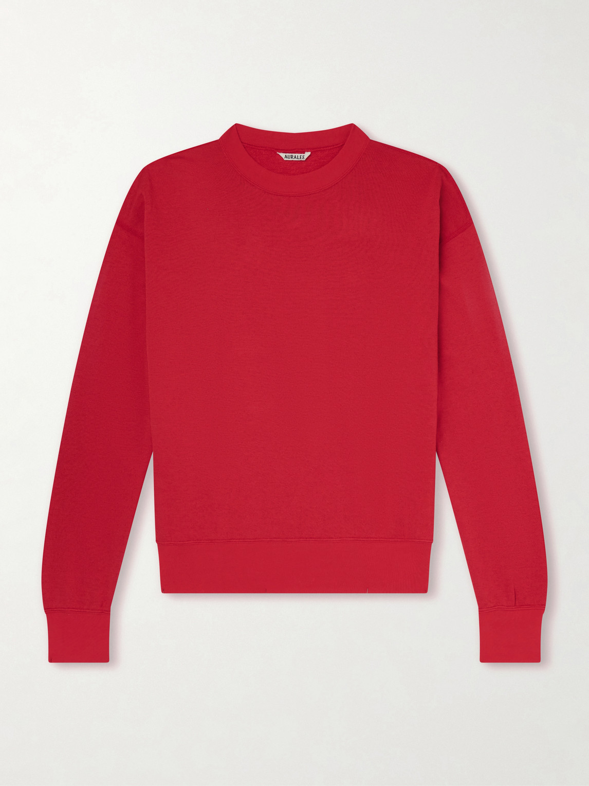 Auralee Cotton, Wool And Silk-blend Jersey Sweater In Red