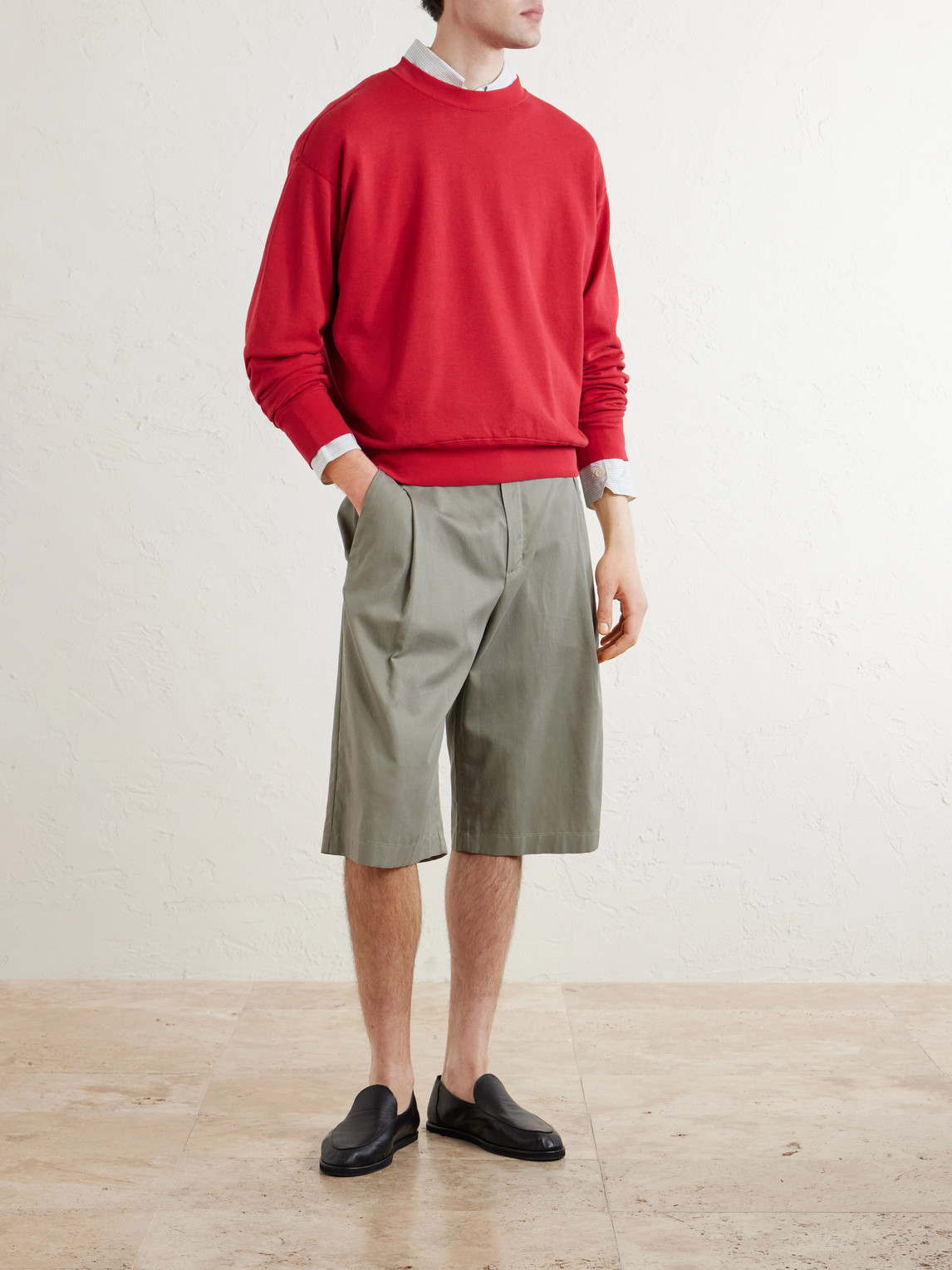 Auralee High Twist Light Sweat Pullover In Red