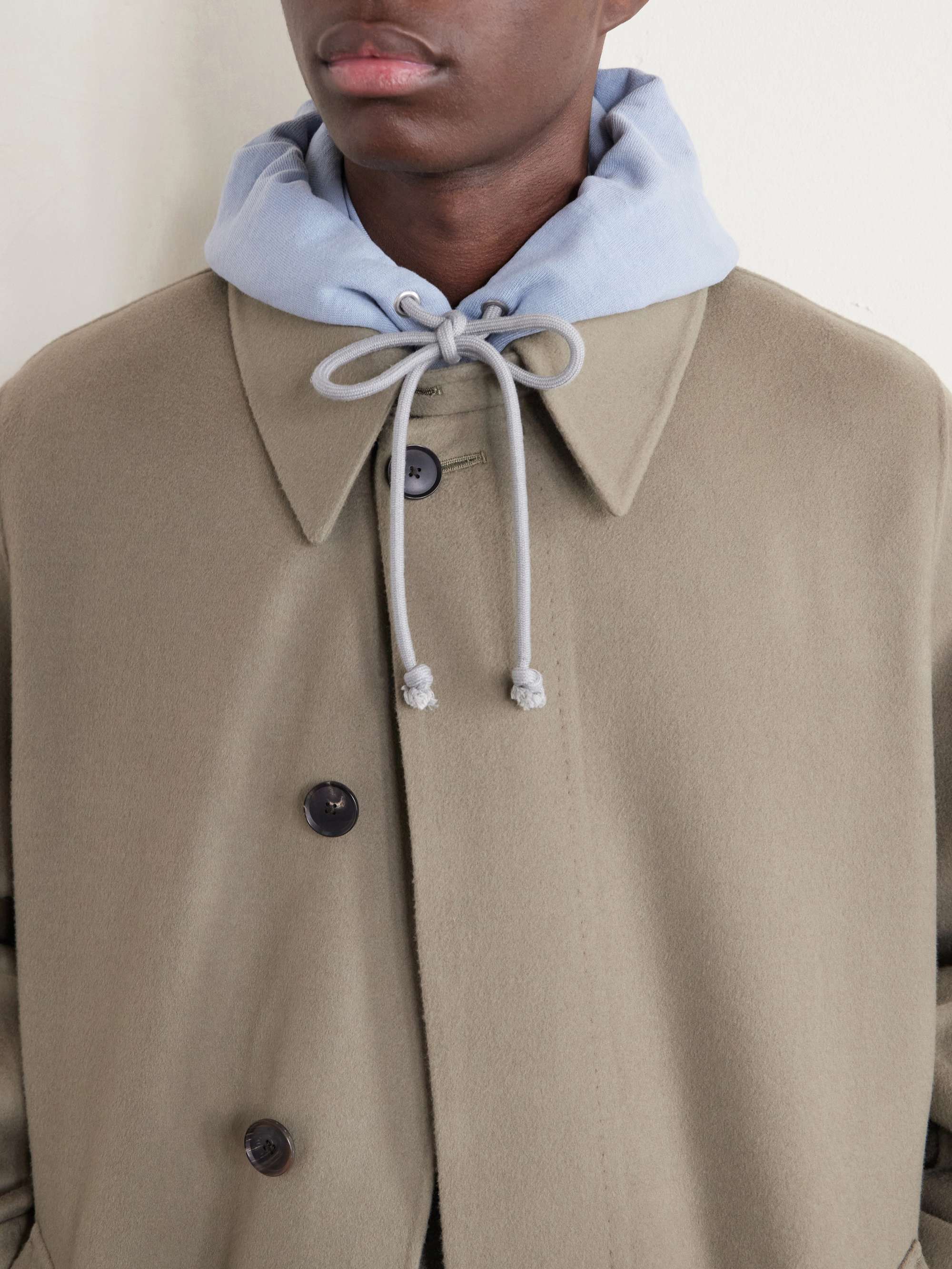 AURALEE Two-Tone Cotton-Jersey Hoodie for Men | MR PORTER