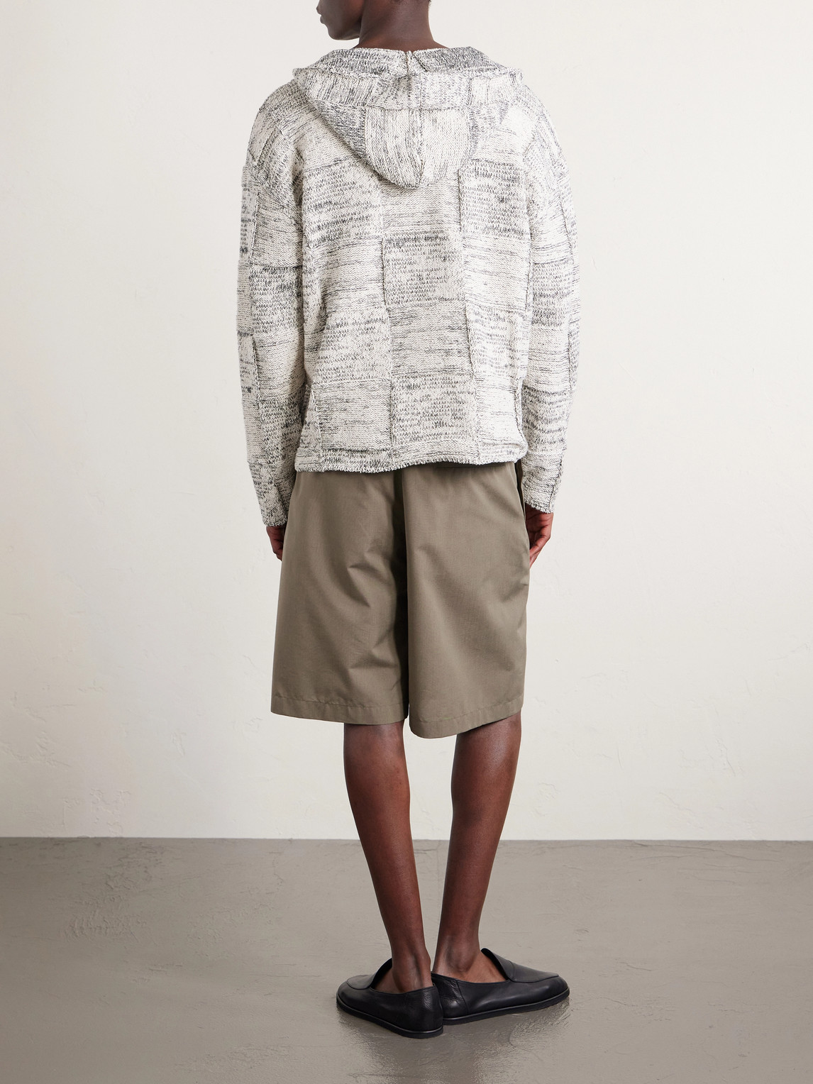  Auralee - Patchwork Cotton And Linen-blend Hoodie - Men - Gray - 3 