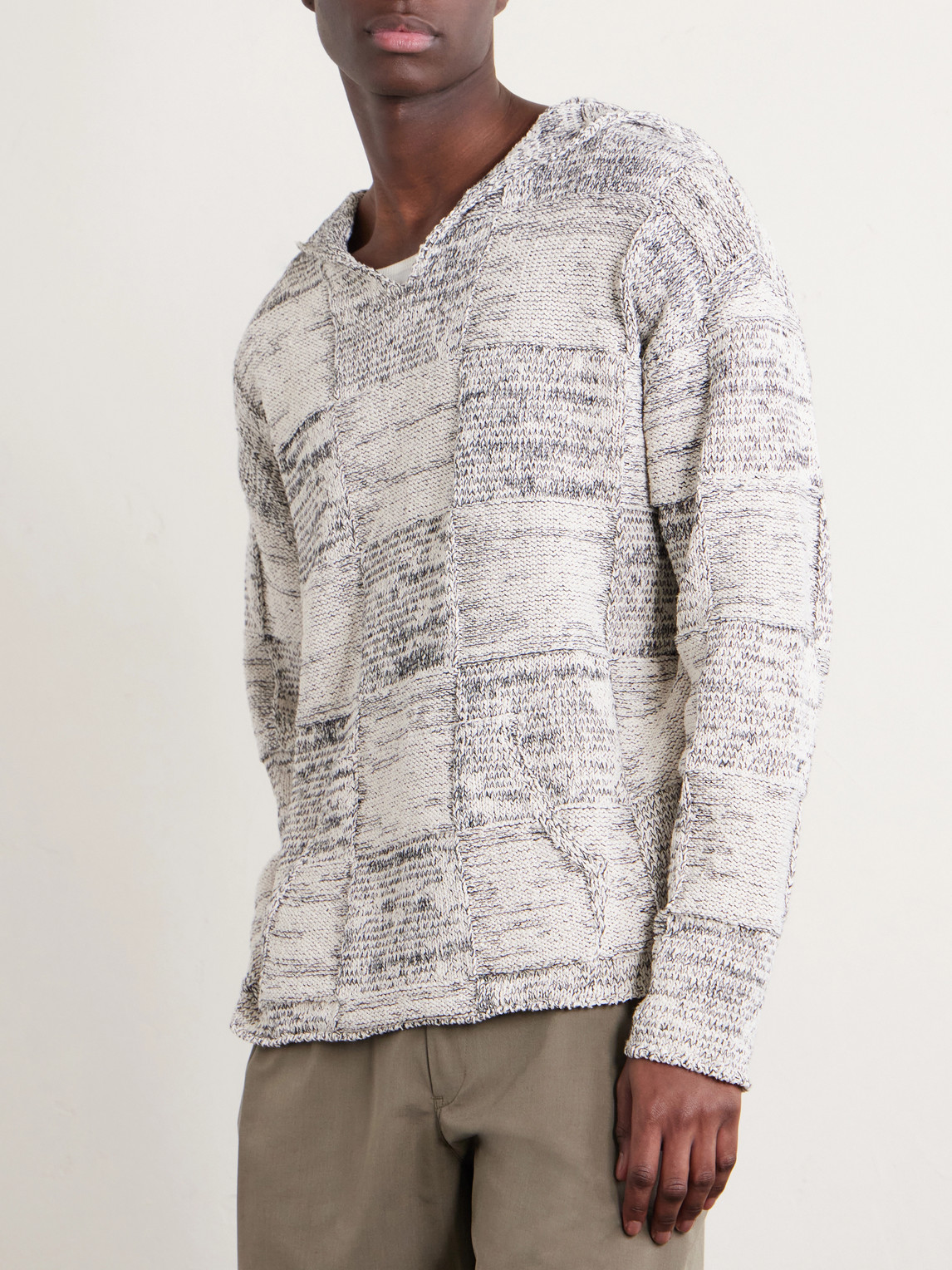  Auralee - Patchwork Cotton And Linen-blend Hoodie - Men - Gray - 3 