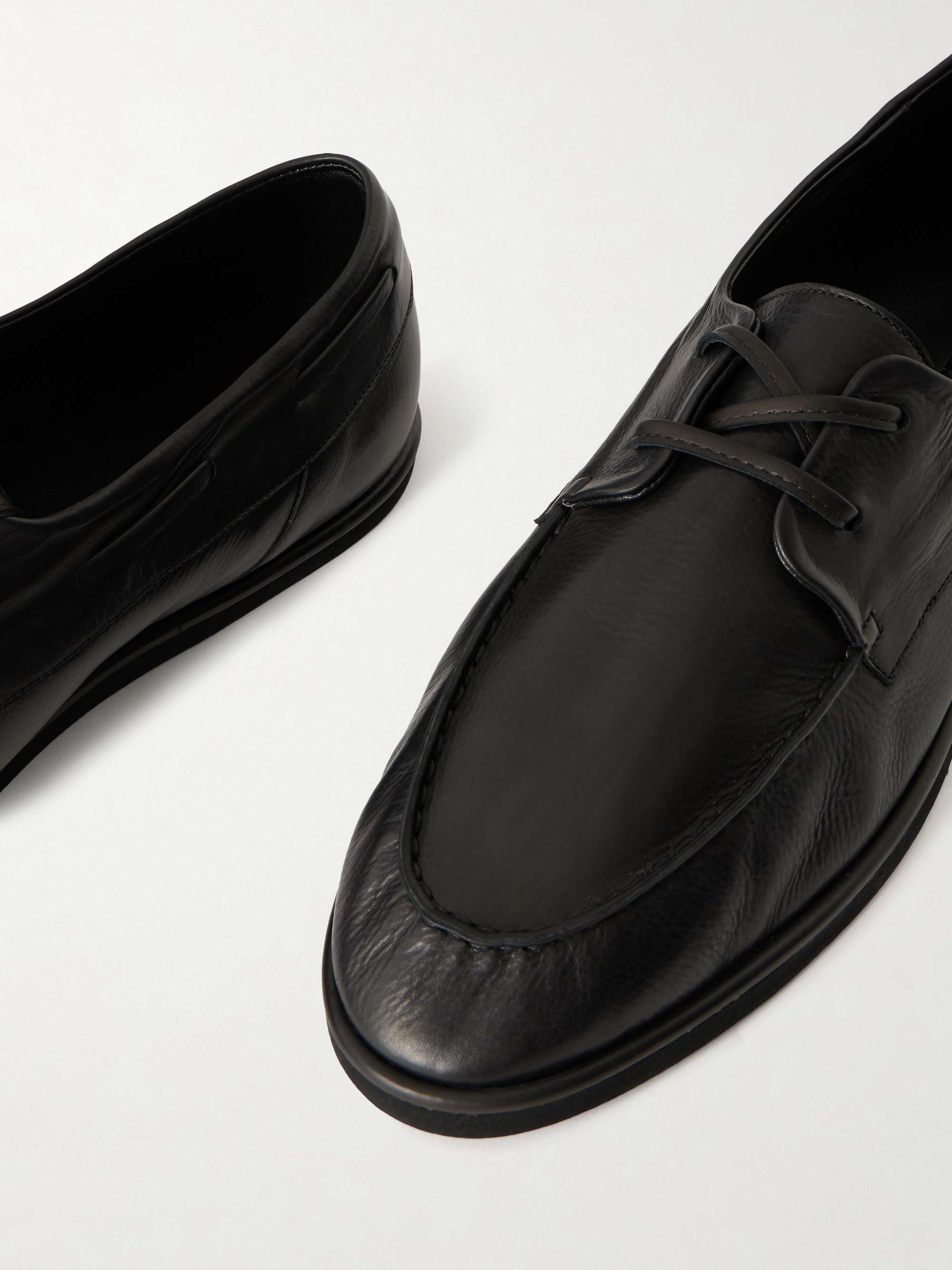 AURALEE Leather Boat Shoes for Men | MR PORTER