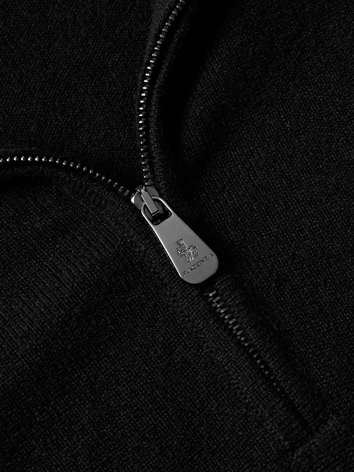 Piacenza 1733 Cashmere Half-zip Sweater In Black