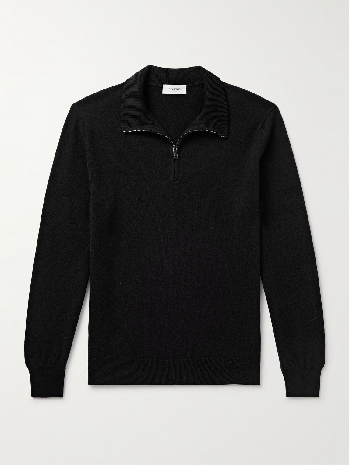 Piacenza 1733 Cashmere Half-zip Sweater In Black