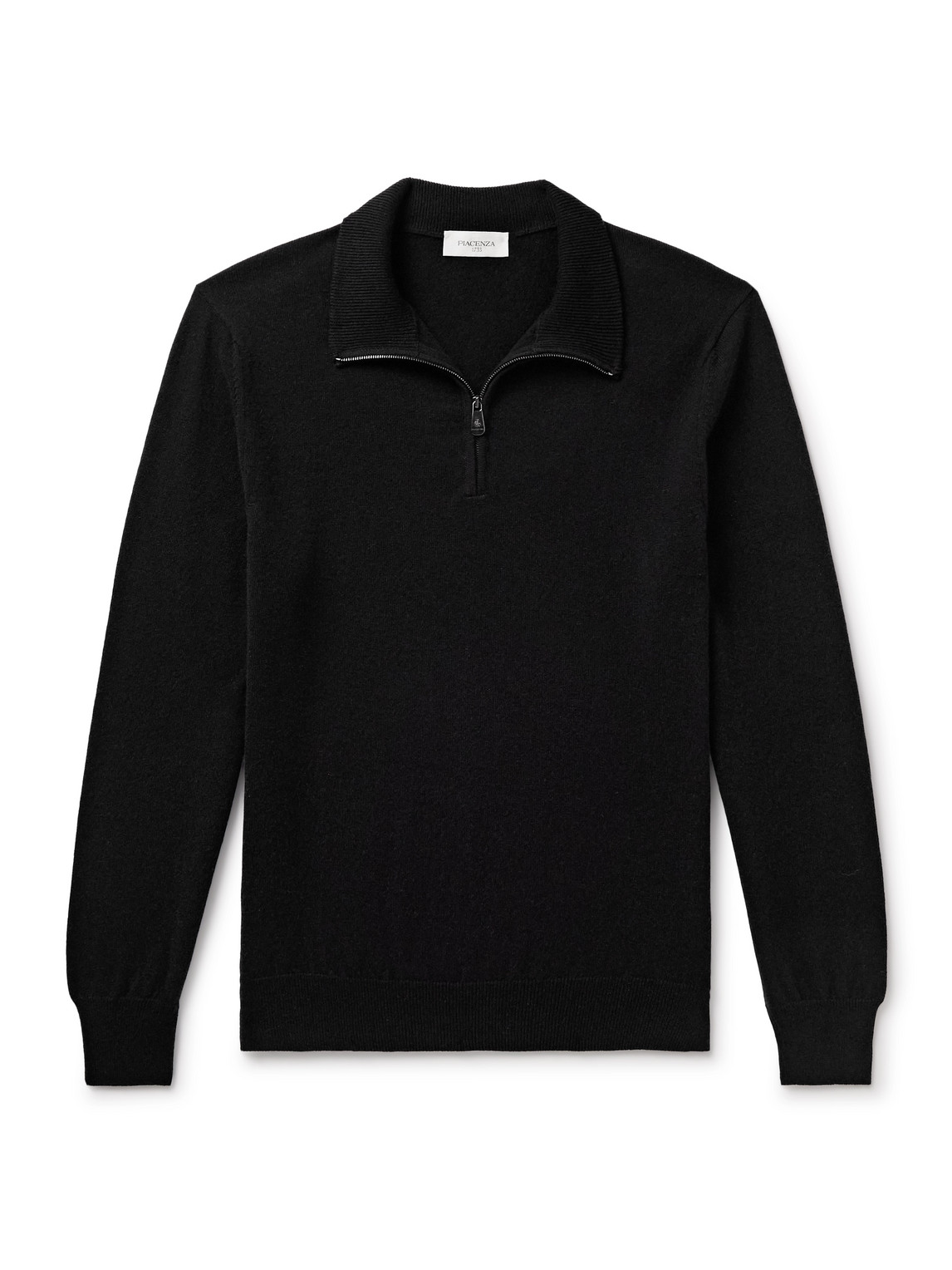 Piacenza 1733 Cashmere Half-zip Sweater In Black