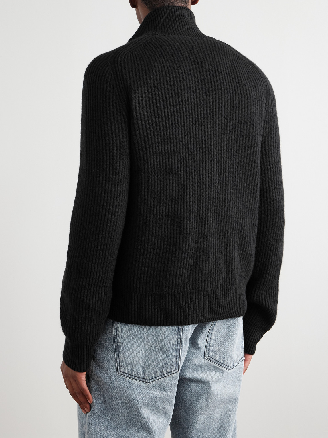  Piacenza 1733 - Ribbed Cashmere Zip-up Cardigan - Men - Black - It 48 