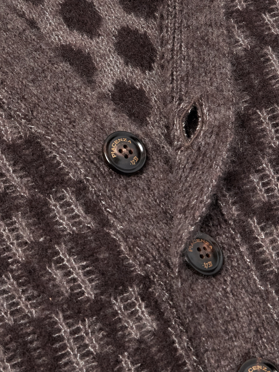 Piacenza 1733 Jacquard-knit Cashmere-blend Cardigan In Brown