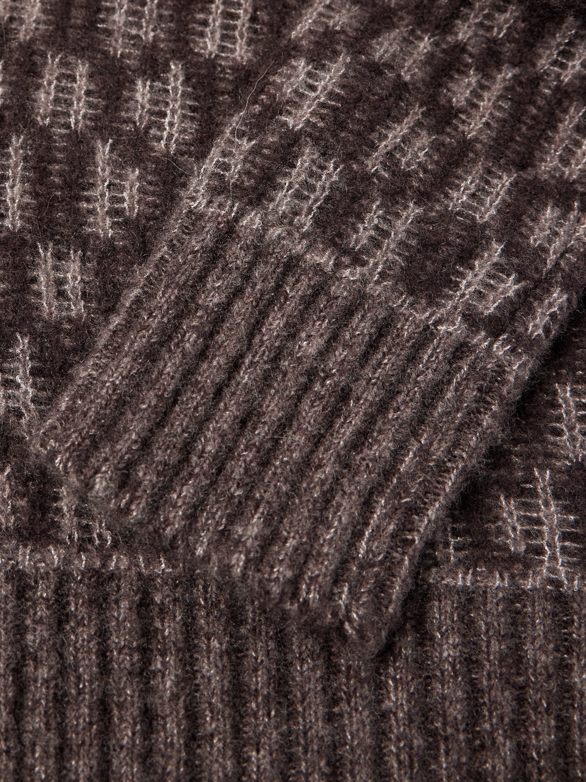 Piacenza 1733 Jacquard-knit Cashmere-blend Cardigan In Brown