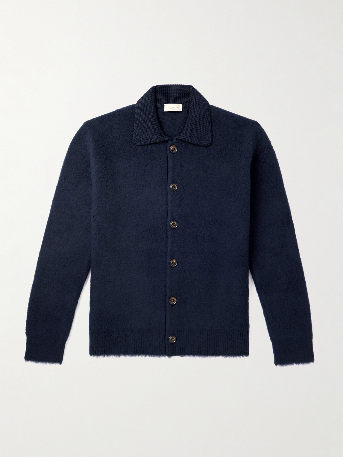 Piacenza 1733 Brushed Virgin Wool Overshirt In Blue