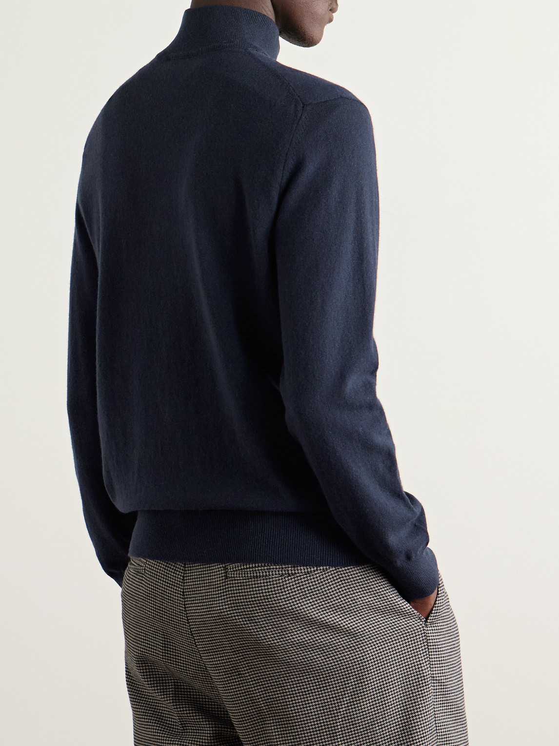 Piacenza 1733 Cashmere Half-zip Sweater In Blue