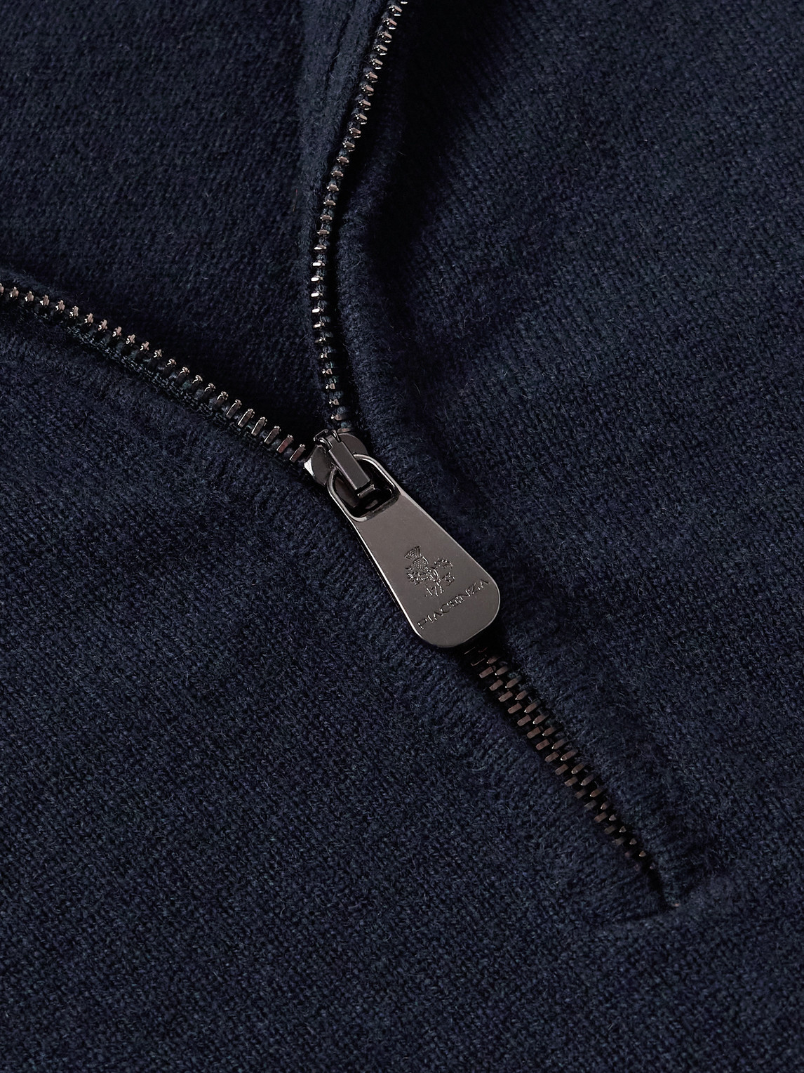 Piacenza 1733 Cashmere Half-zip Sweater In Blue