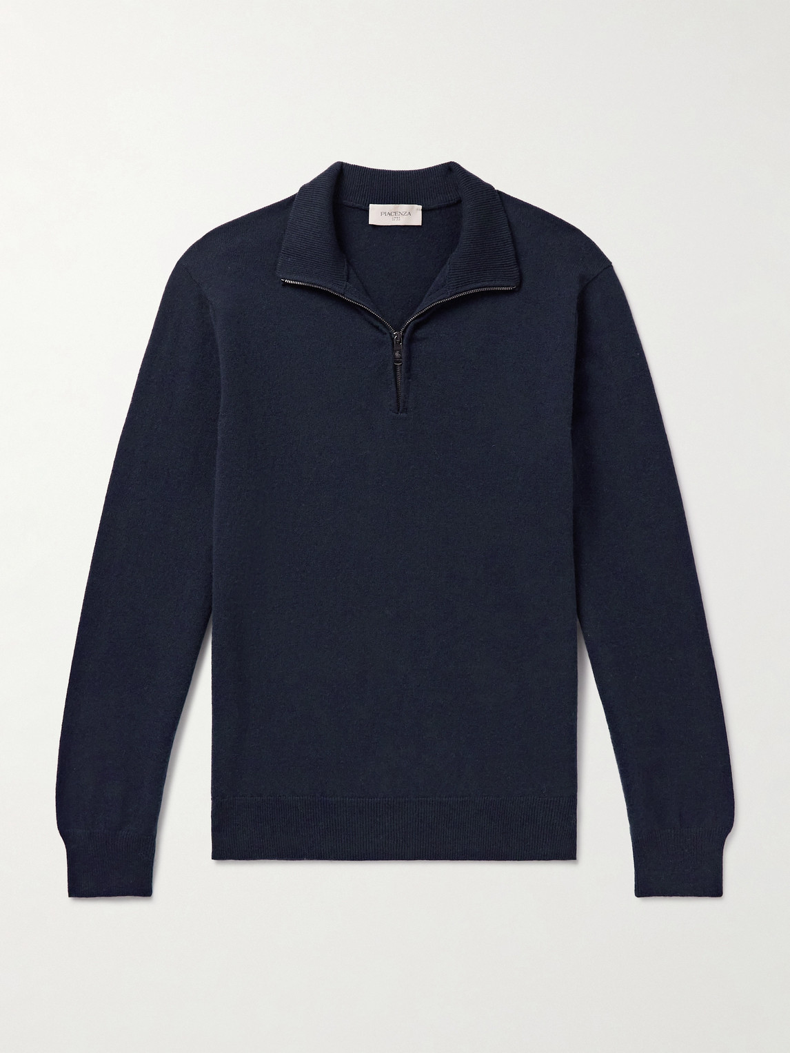 Piacenza 1733 Cashmere Half-zip Sweater In Blue