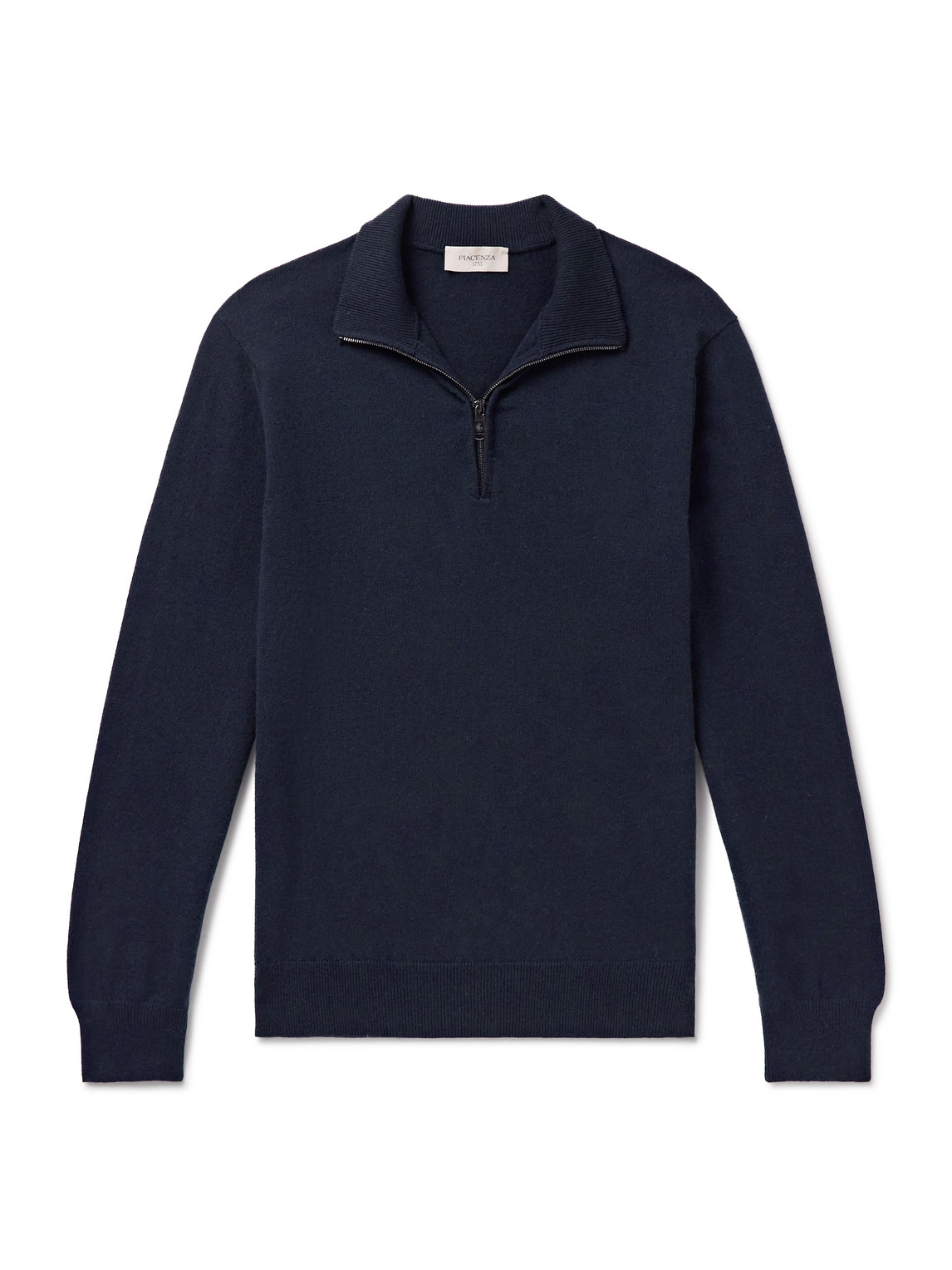 Piacenza 1733 Cashmere Half-zip Sweater In Blue