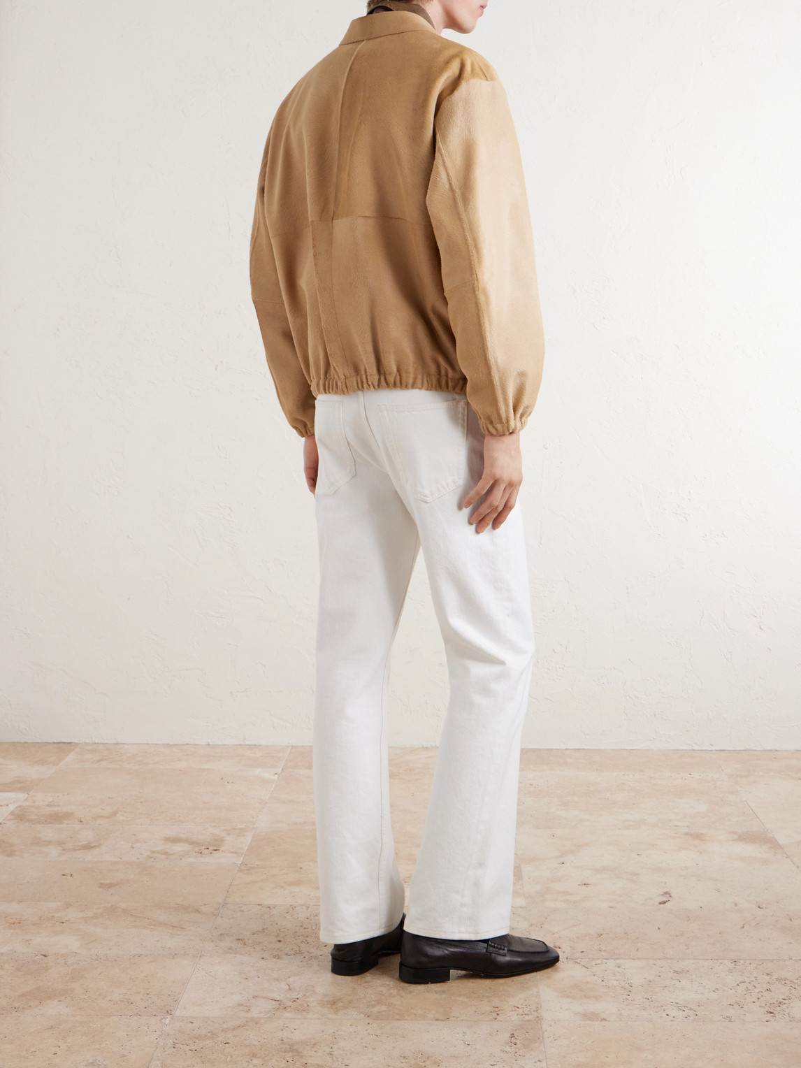  Auralee - Panelled Calf Hair Blouson Jacket - Men - Neutrals - 3 