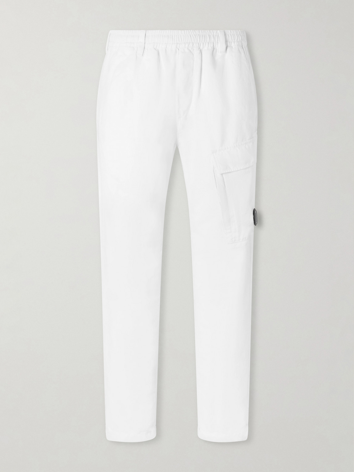 C.P. Company Straight-Leg Logo-Appliquéd Cotton and Linen-Blend Cargo Trousers IT 48