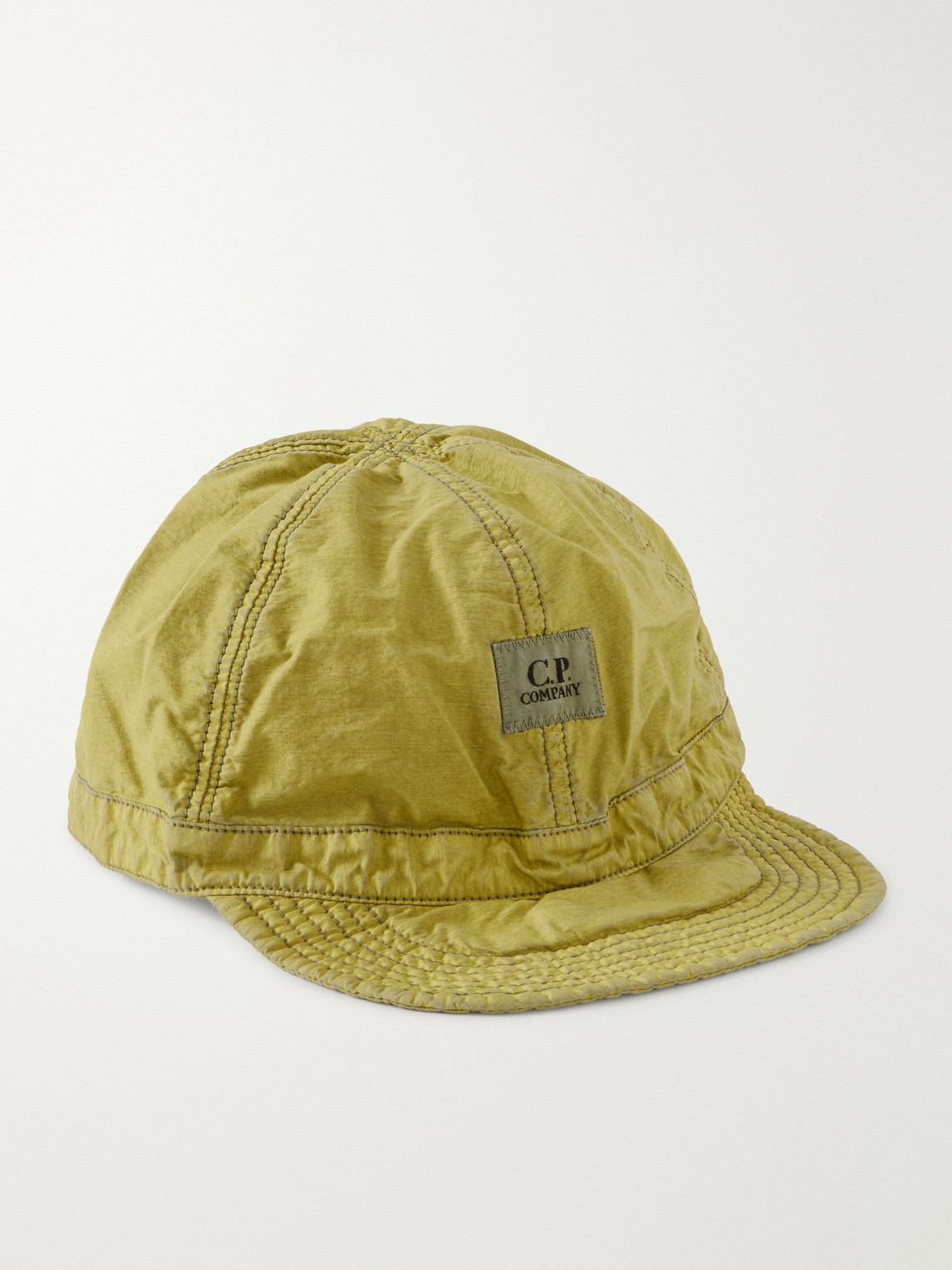 C.p. Company 50 Fili Logo-appliquéd Waxed Cotton-blend Cap In Green