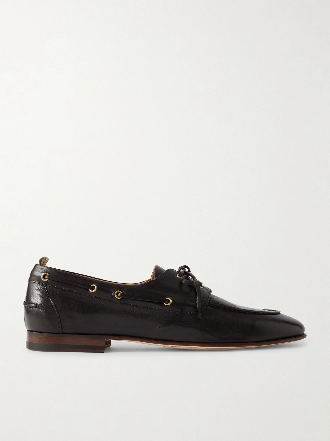 Officine Creative – Twist 001 Glossed-Leather Boat Shoes