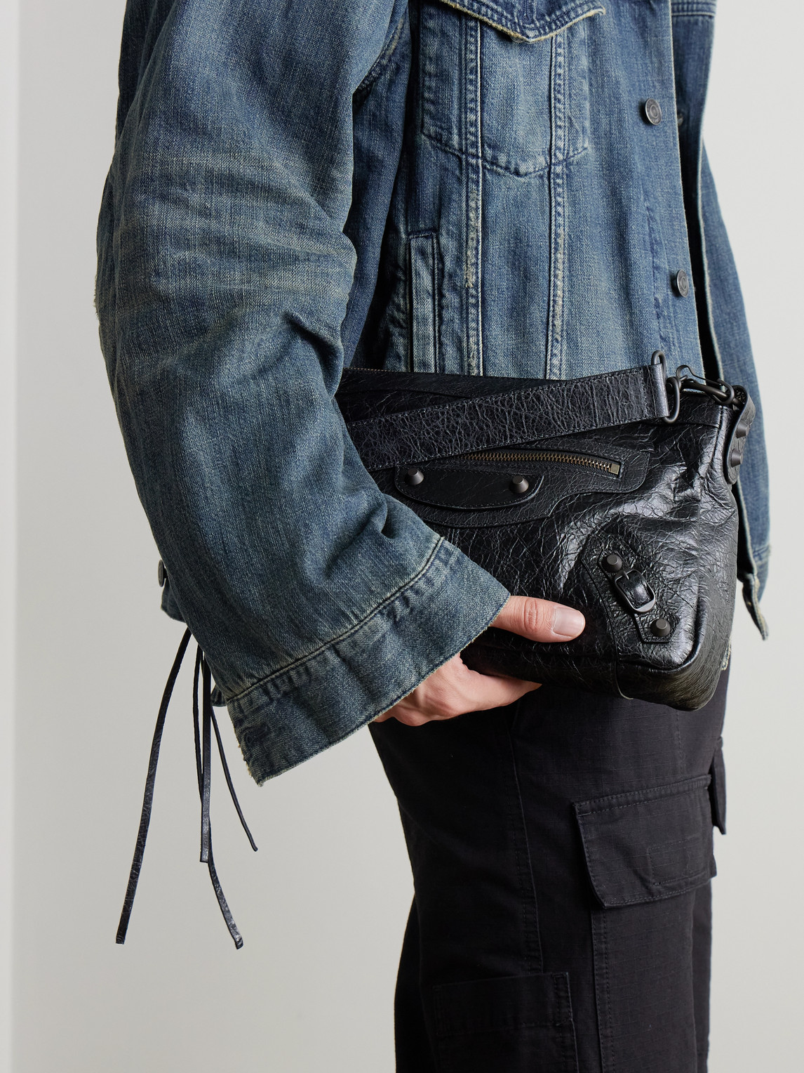 Le City Moto Small Arena Textured-Leather Messenger Bag