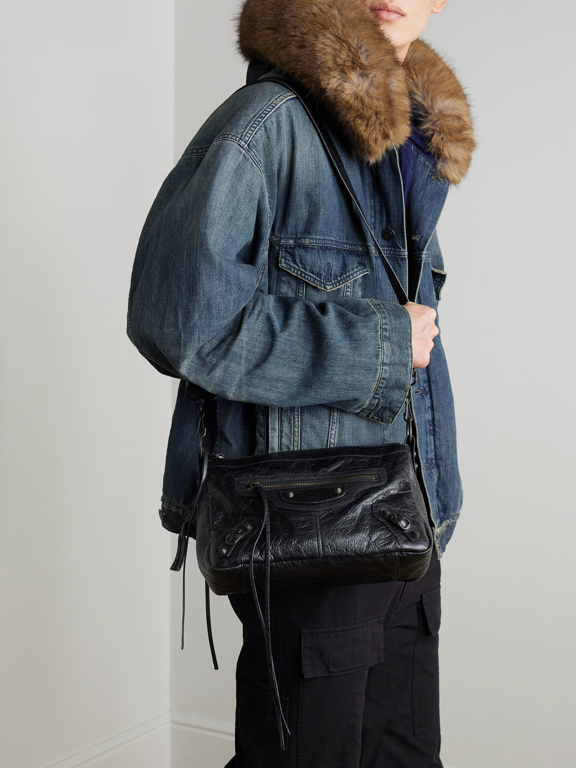 Le City Moto Small Arena Textured-Leather Messenger Bag