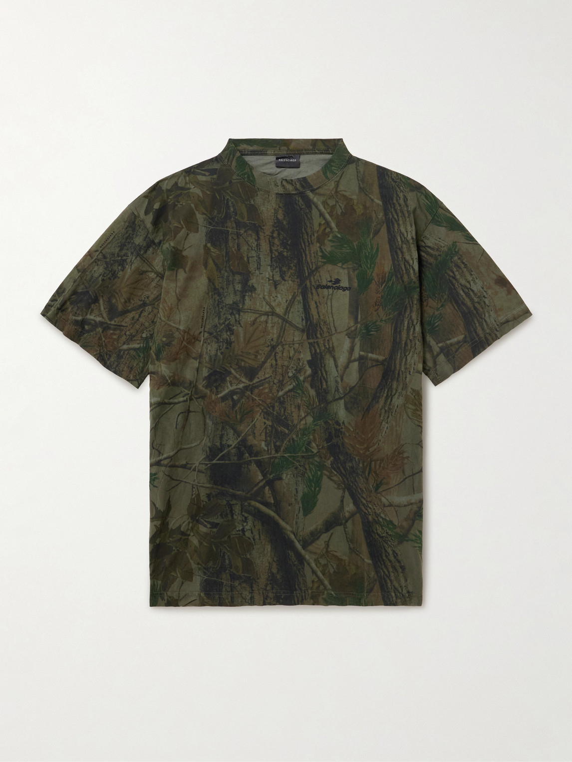 Balenciaga Balenciaga - Logo-Embroidered Camouflage-Print Cotton-Jersey T-Shirt - Men - Green - S aus 100% Cotton in Green