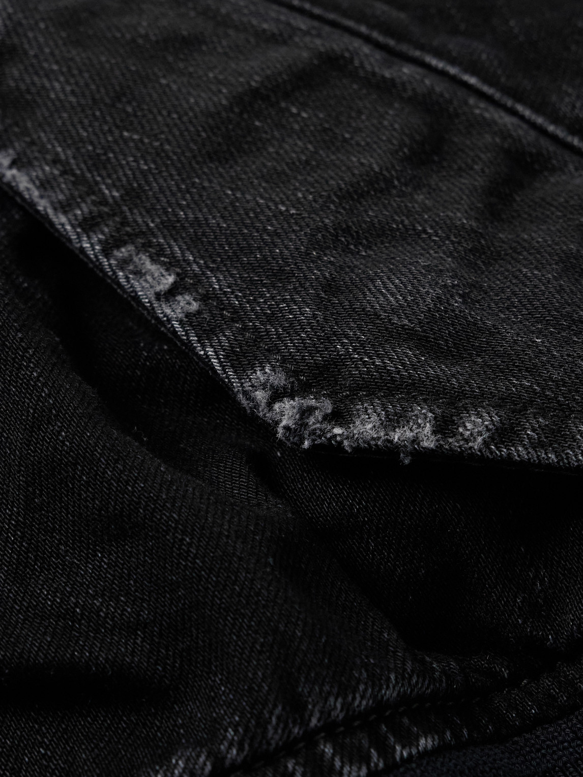  Balenciaga - Distressed Denim Bomber Jacket - Men - Black - S 