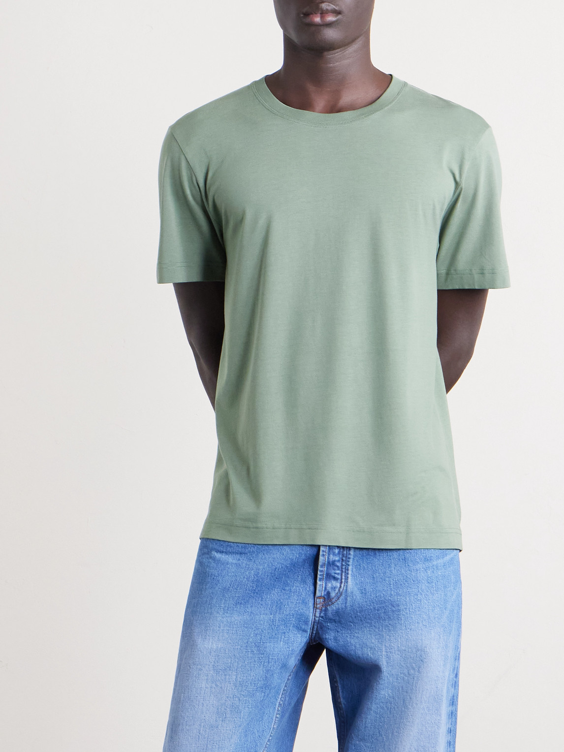 Cdlp Lyocell And Pima Cotton-blend Jersey T-shirt In Green